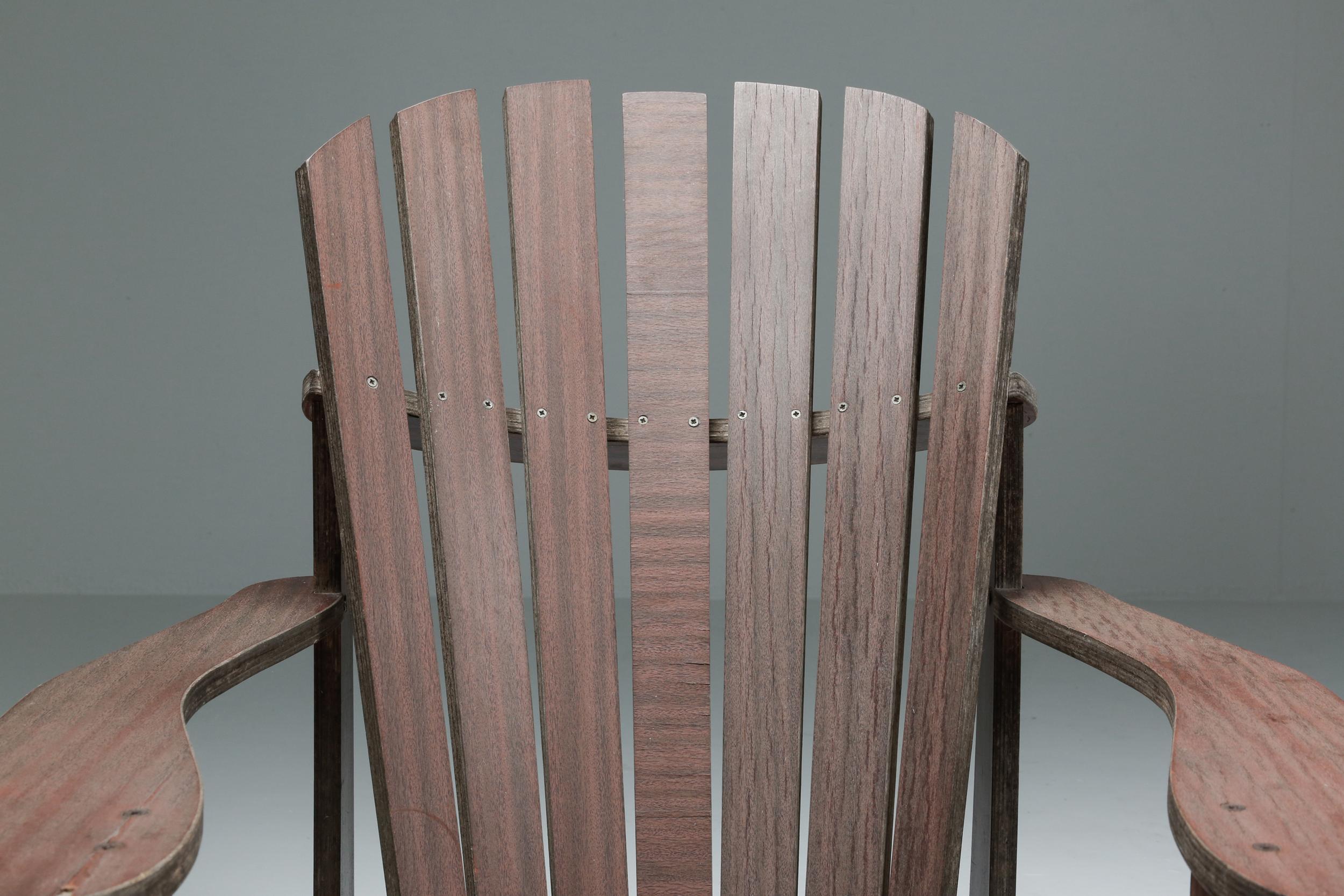 Set of Hand-Crafted Garden Adirondack Lounge Chairs 3