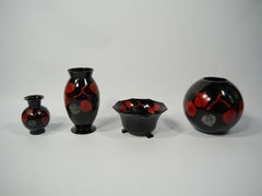 Set of Hand Painted Art Deco Glass Vessels