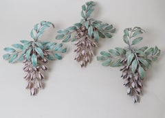 Set von handgemalten Glyzinien Blumen Wandlampen von Hans Kögl