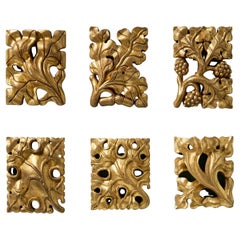 Set of Handcarved 19th Century Gilt Wood Embellishments