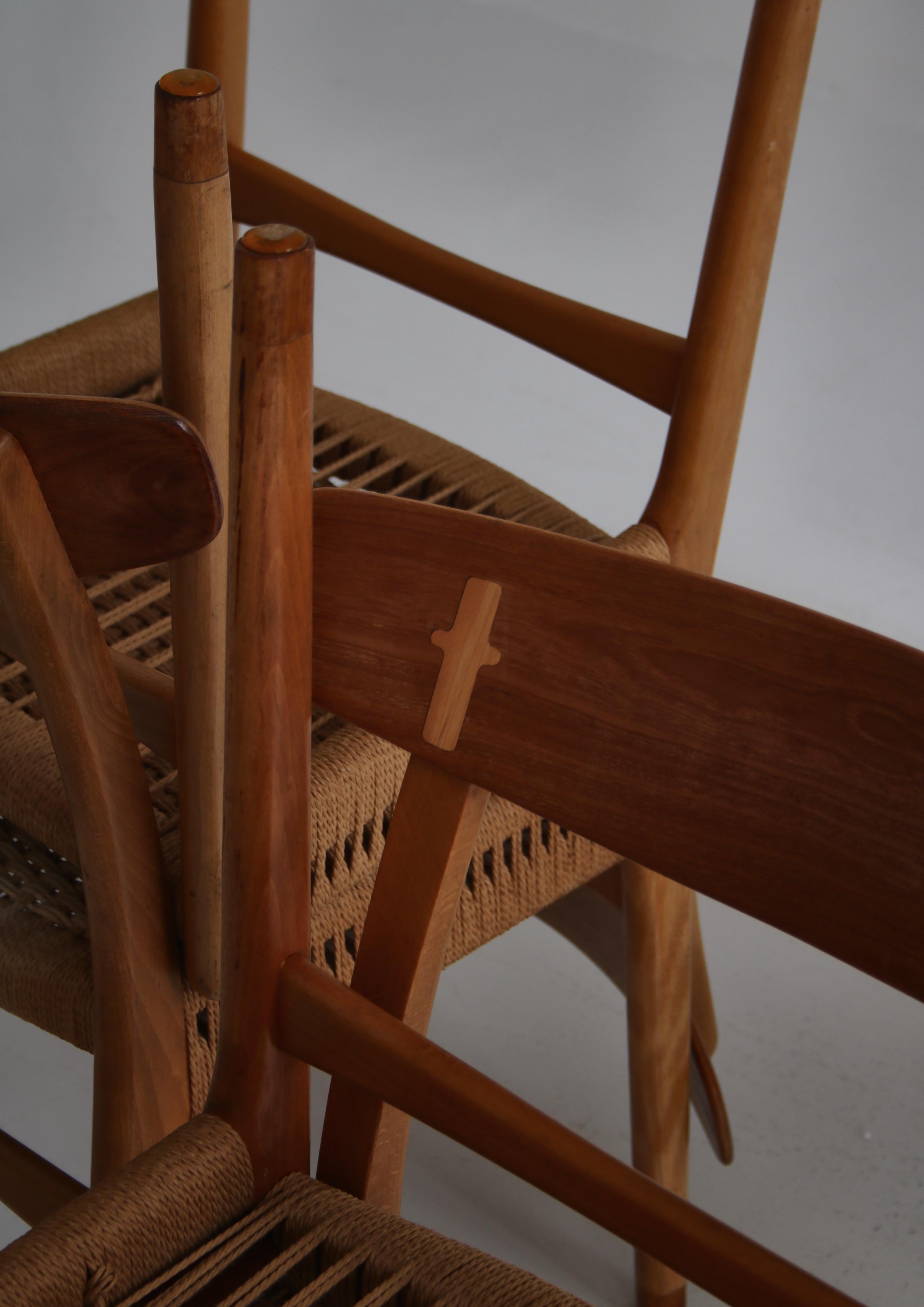 Danish Set of Hans J. Wegner Dining Chairs Model 