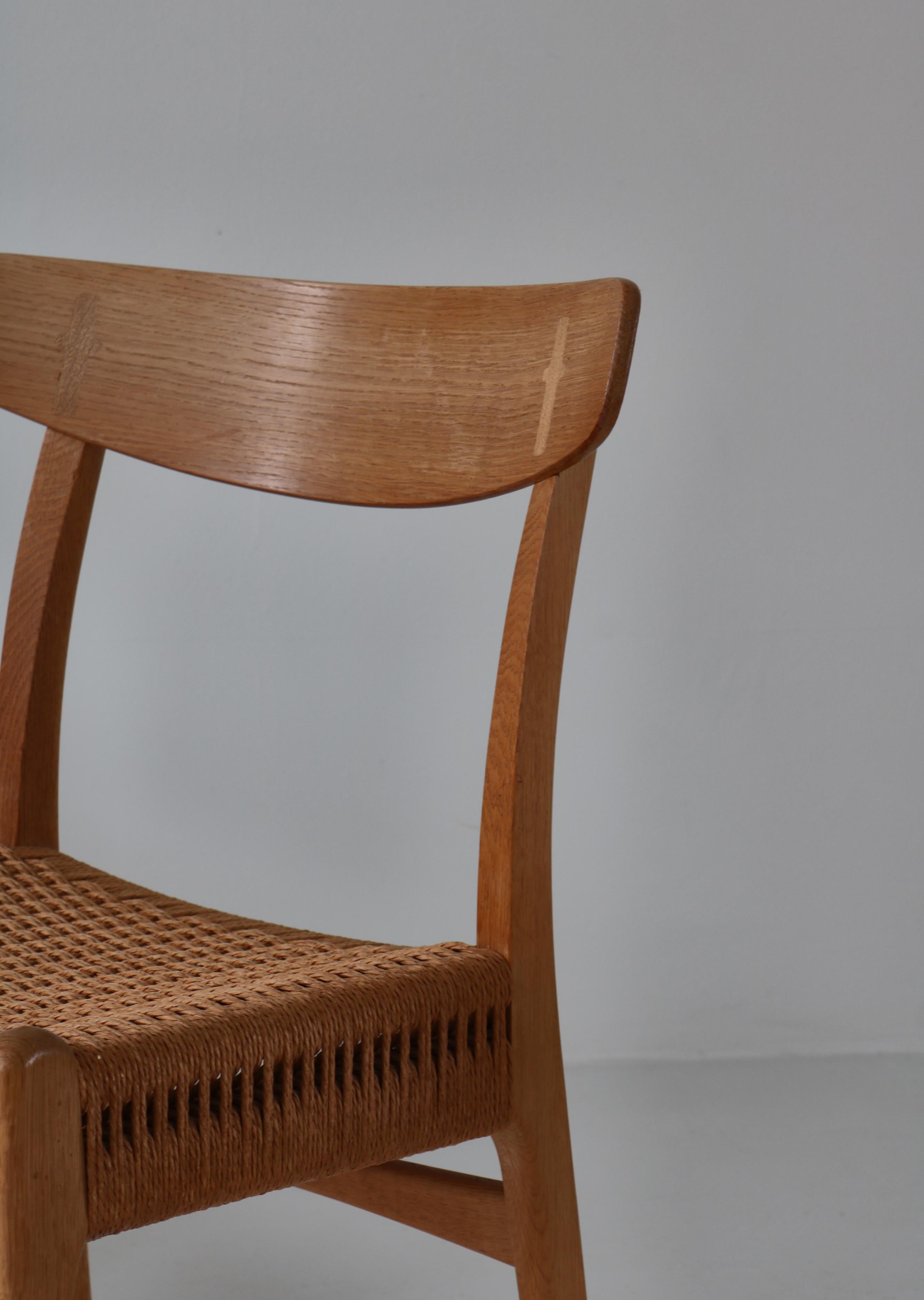 Oak Set of Hans J. Wegner Dining Chairs Model 