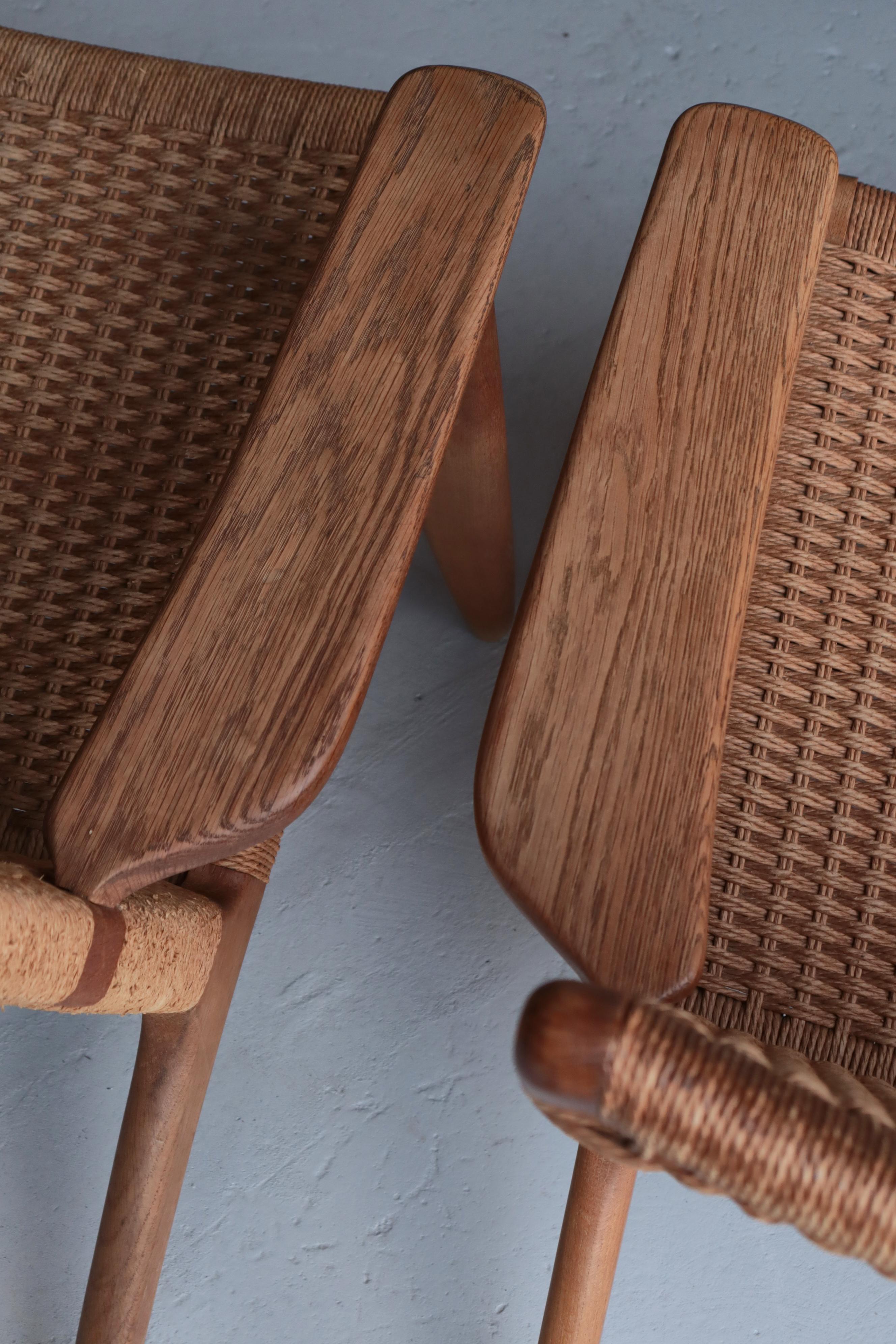 Scandinave moderne Ensemble de chaises longues Hans J. Wegner Model CH25, années 1960, Carl Hansen & Sons