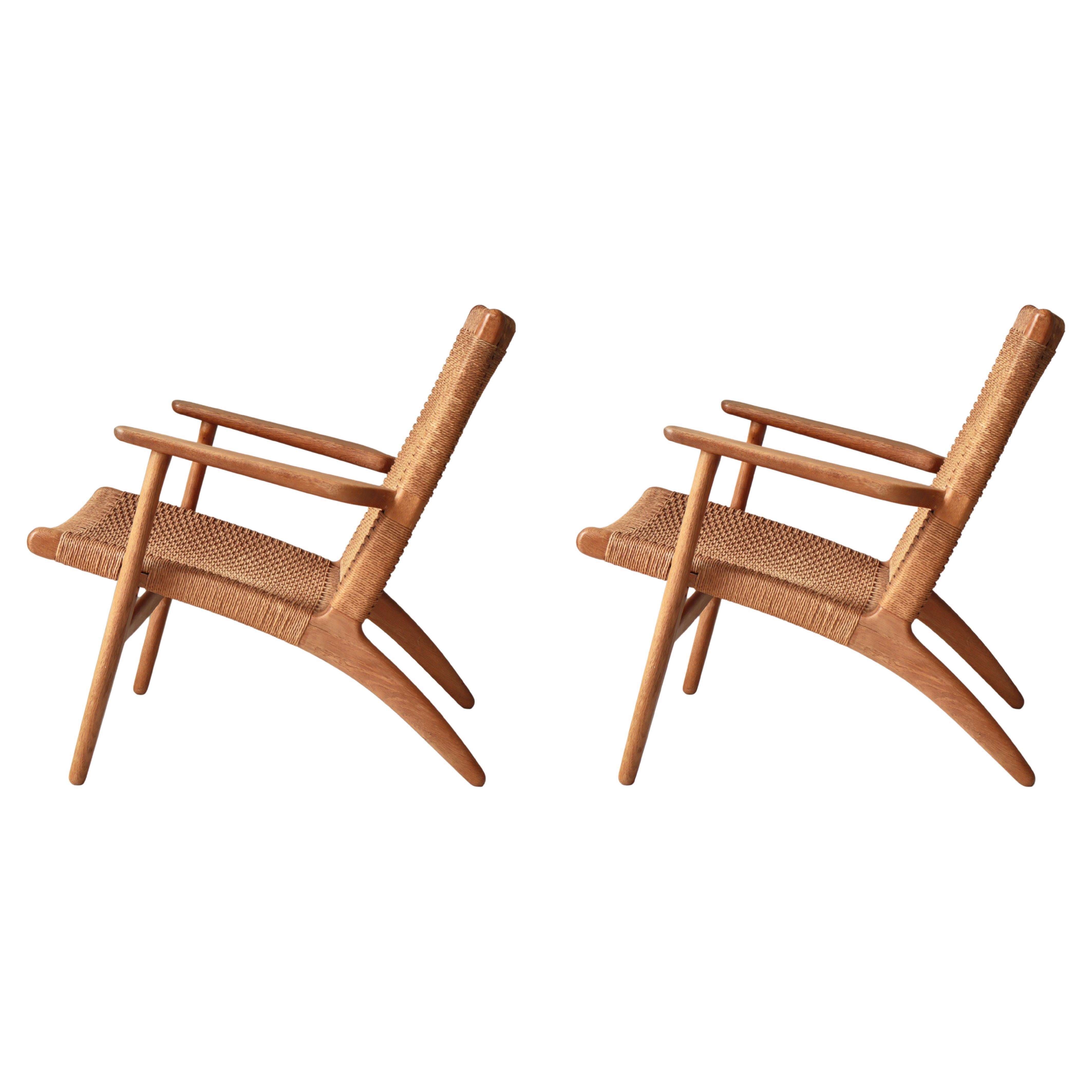 Ensemble de chaises longues Hans J. Wegner Model CH25, années 1960, Carl Hansen & Sons