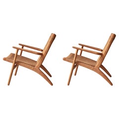 Satz Hans J. Wegner Lounge Chairs Model CH25, 1960er Jahre, Carl Hansen & Sons