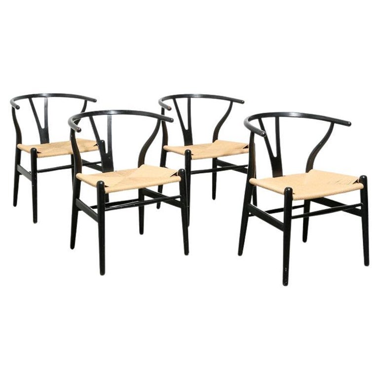 Set of Hans Wegner CH24 Wishbone Chairs For Sale