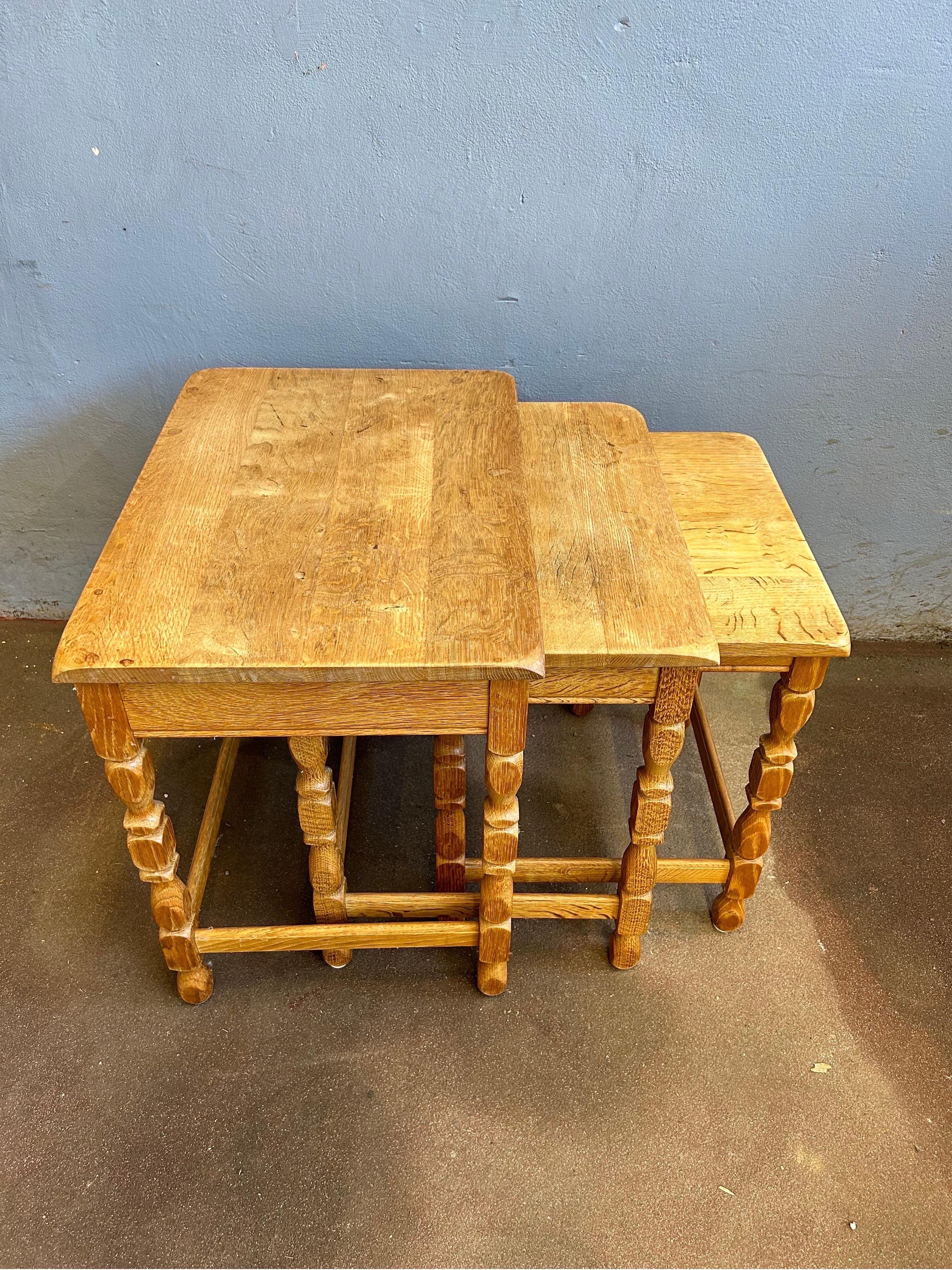 Set of Henry Kjærnulf Nesting Tables in Oak 1