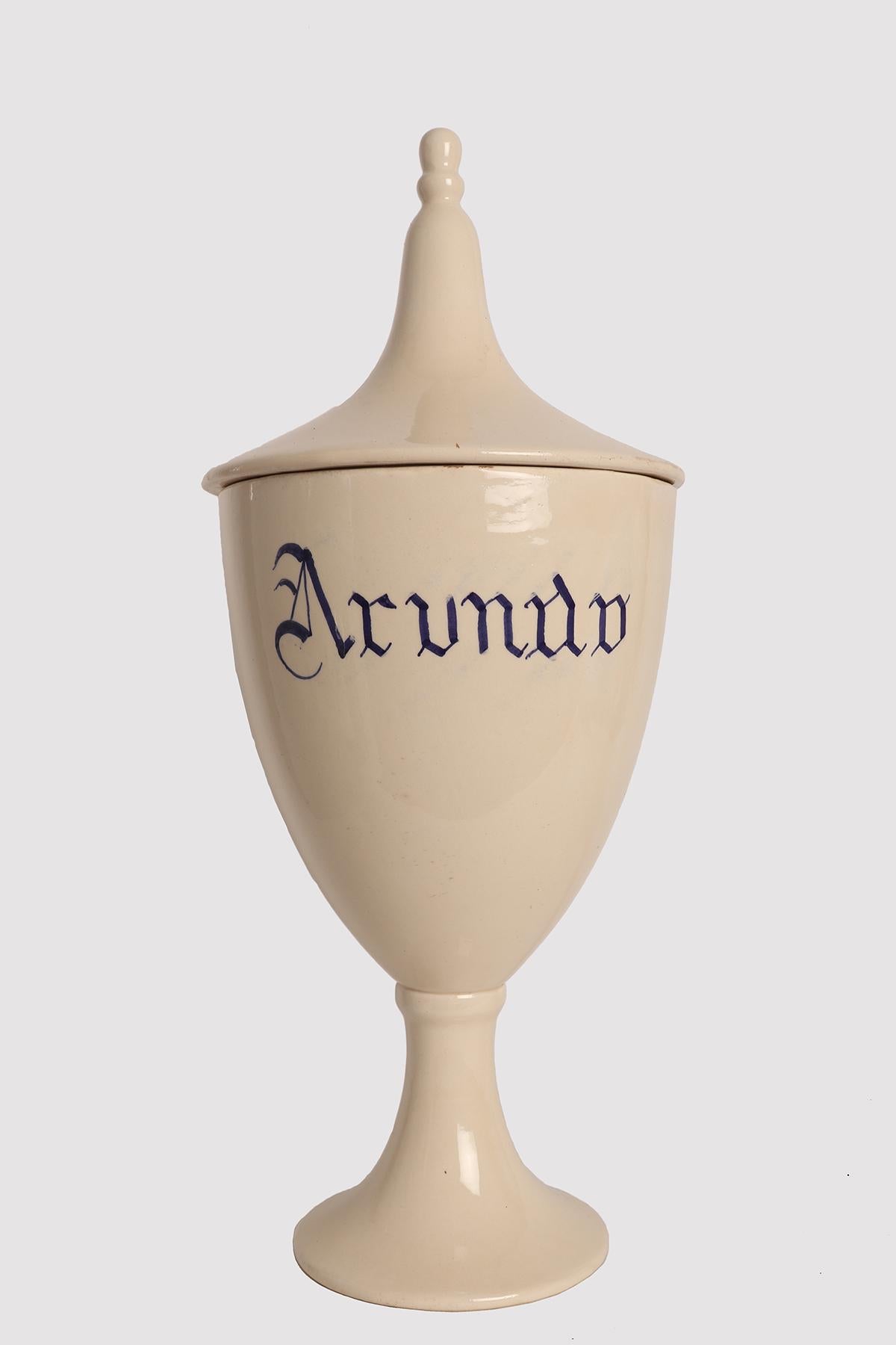 Set of herbalist pharmacy ceramic jars, Italy 1890. For Sale 1