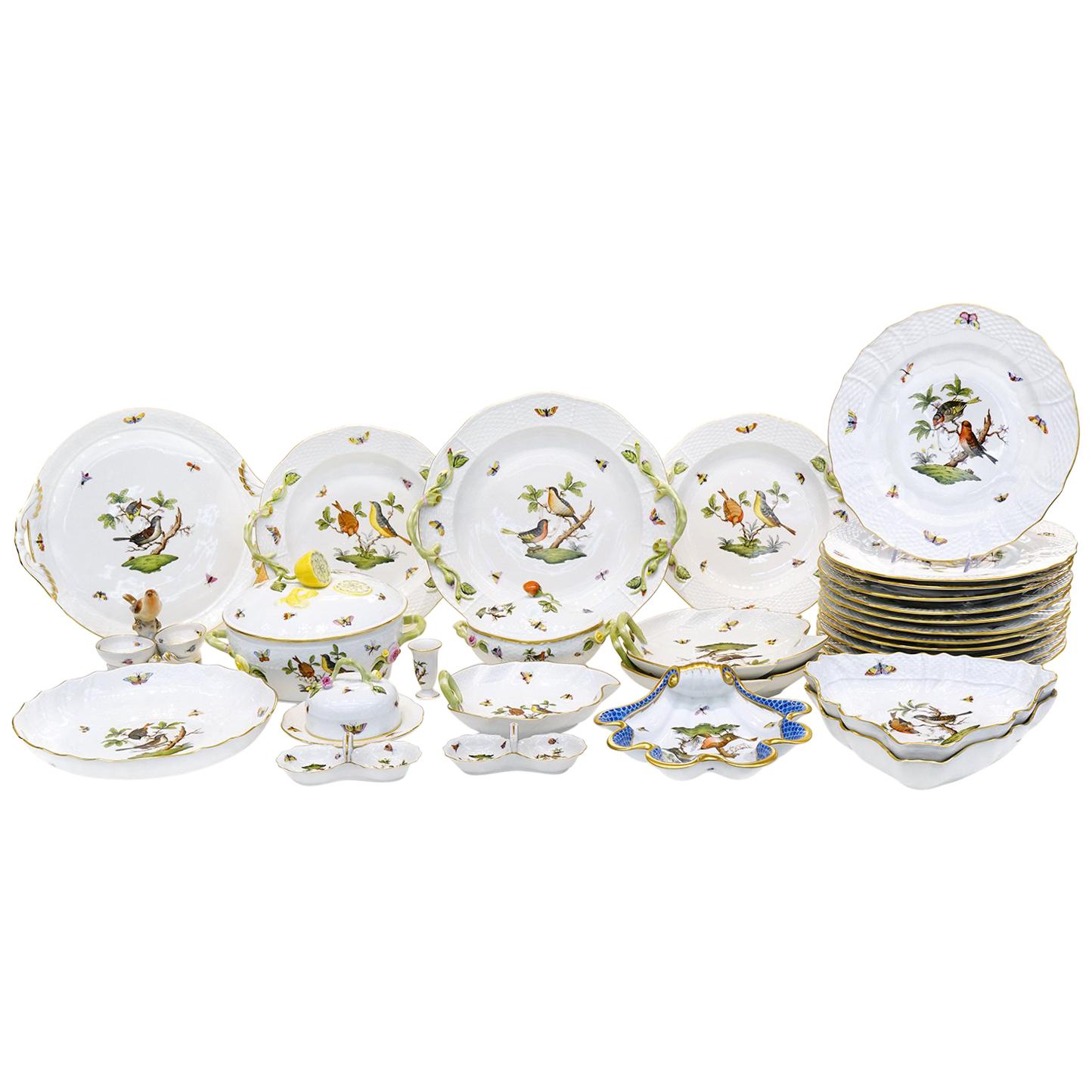 Set of Herend Rothschild Bird Porcelain