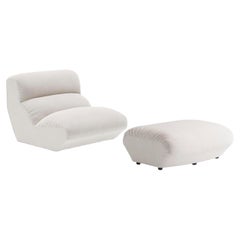 Set of Hi Lo Single Module & Pouf, Kvadrat/Cifrado 0121 Fabric, Anderssen & Voll