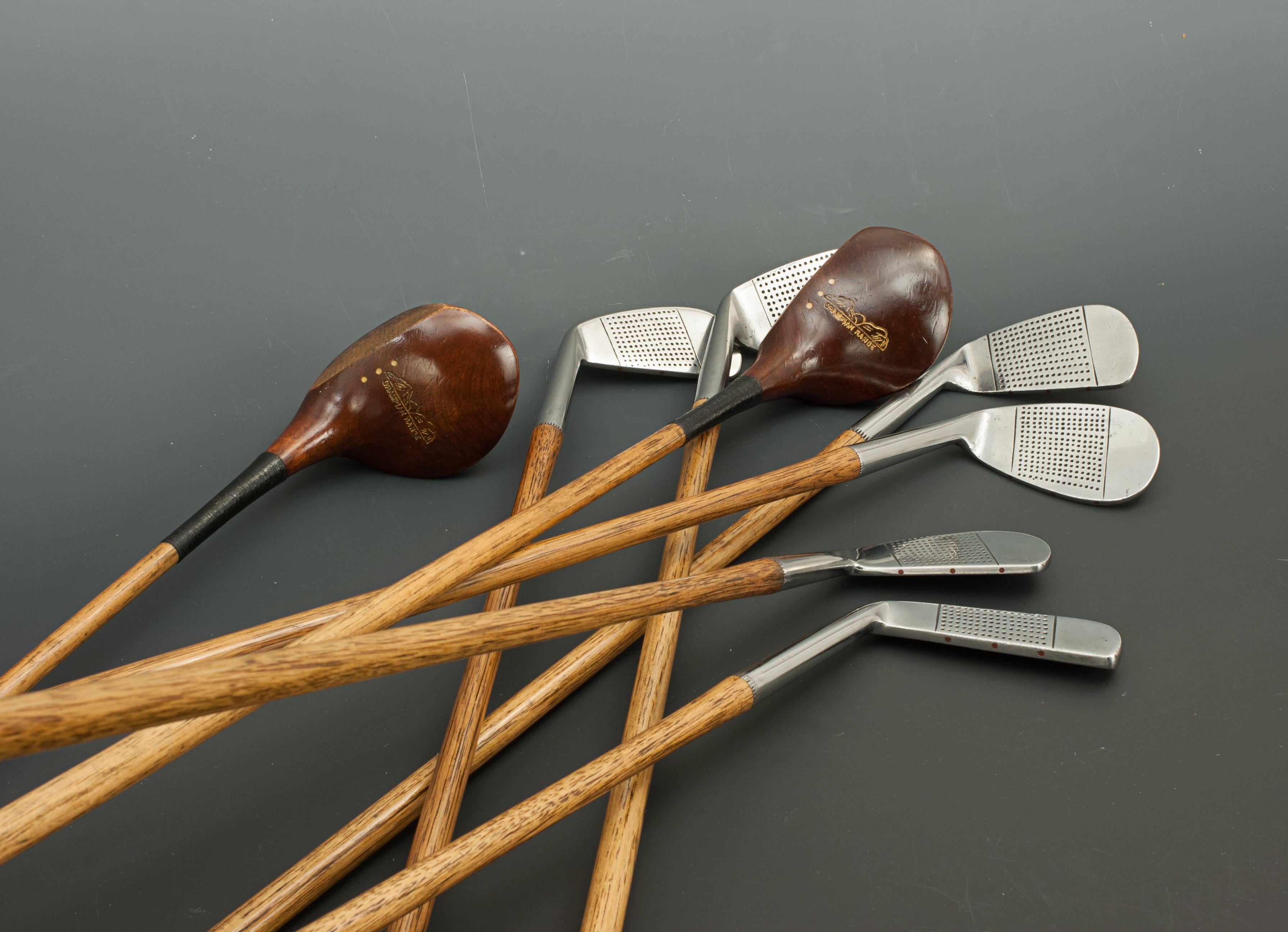 Sporting Art Set of Hickory Golf Clubs by Gibson of Kinghorn, Fife, Scotland