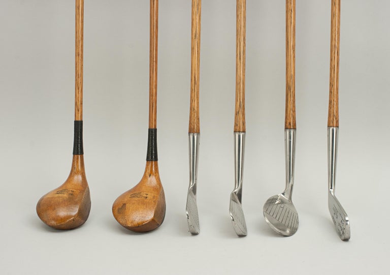 Set of Hickory Golf Clubs at 1stDibs leather grips for hickory golf