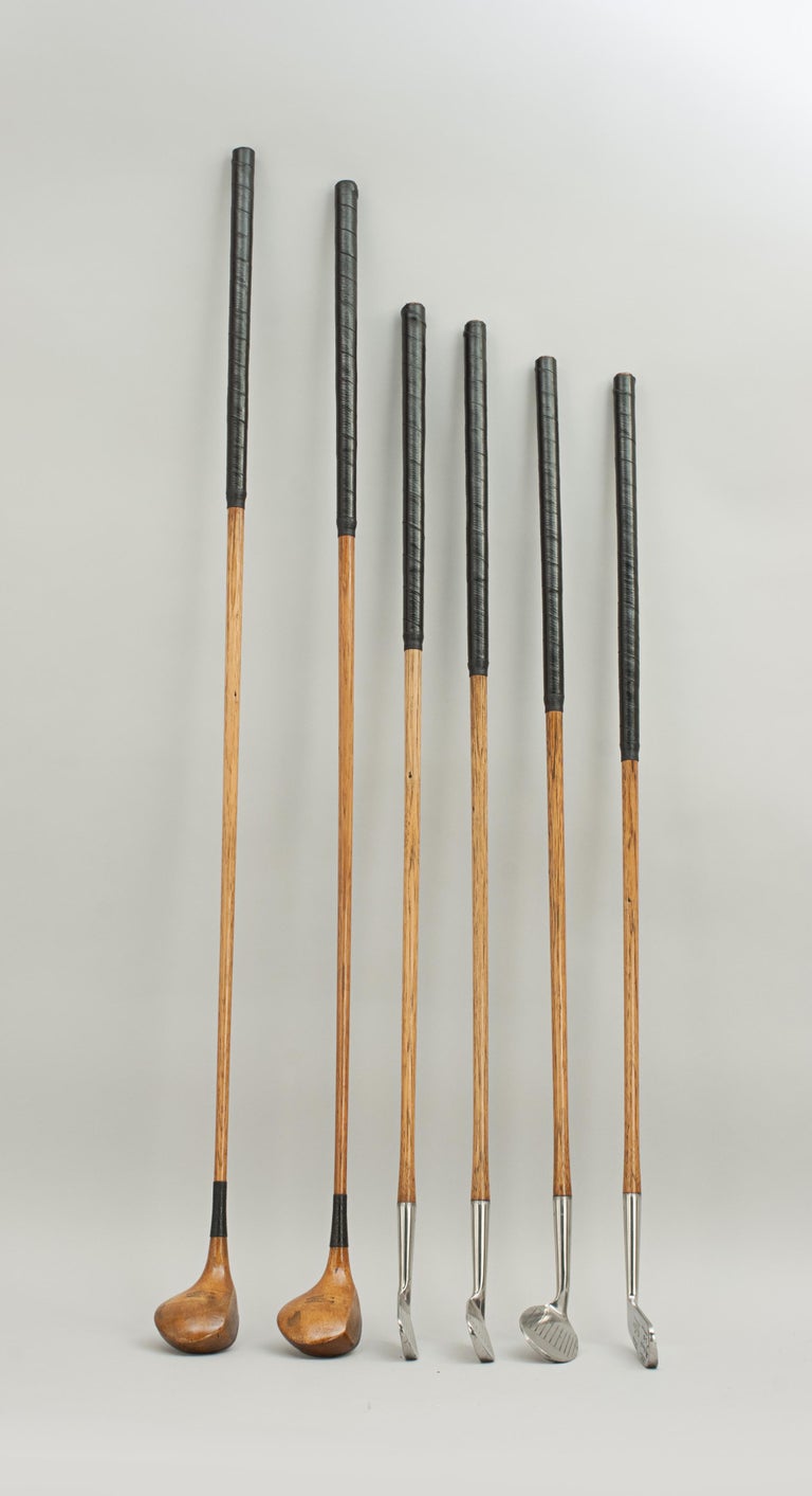 Set of Hickory Golf Clubs at 1stDibs leather grips for hickory golf
