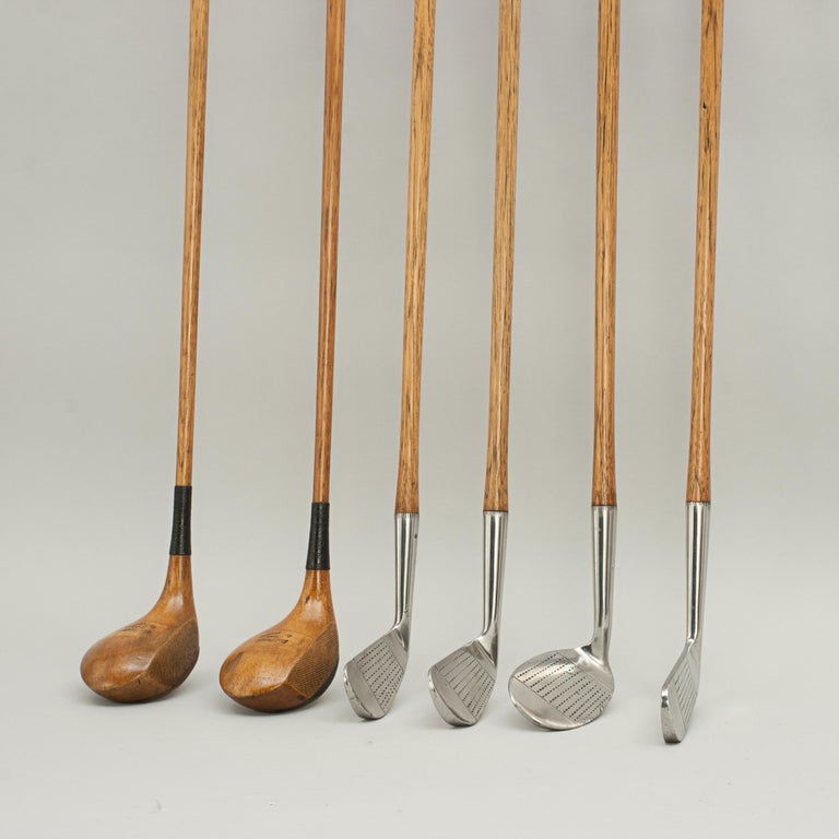 Set of Hickory Golf Clubs at 1stDibs leather grips for hickory golf