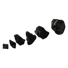 Set of Hooks 'Me' in Black Lava Stone