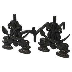 Set of Hubley Anchor Andirons