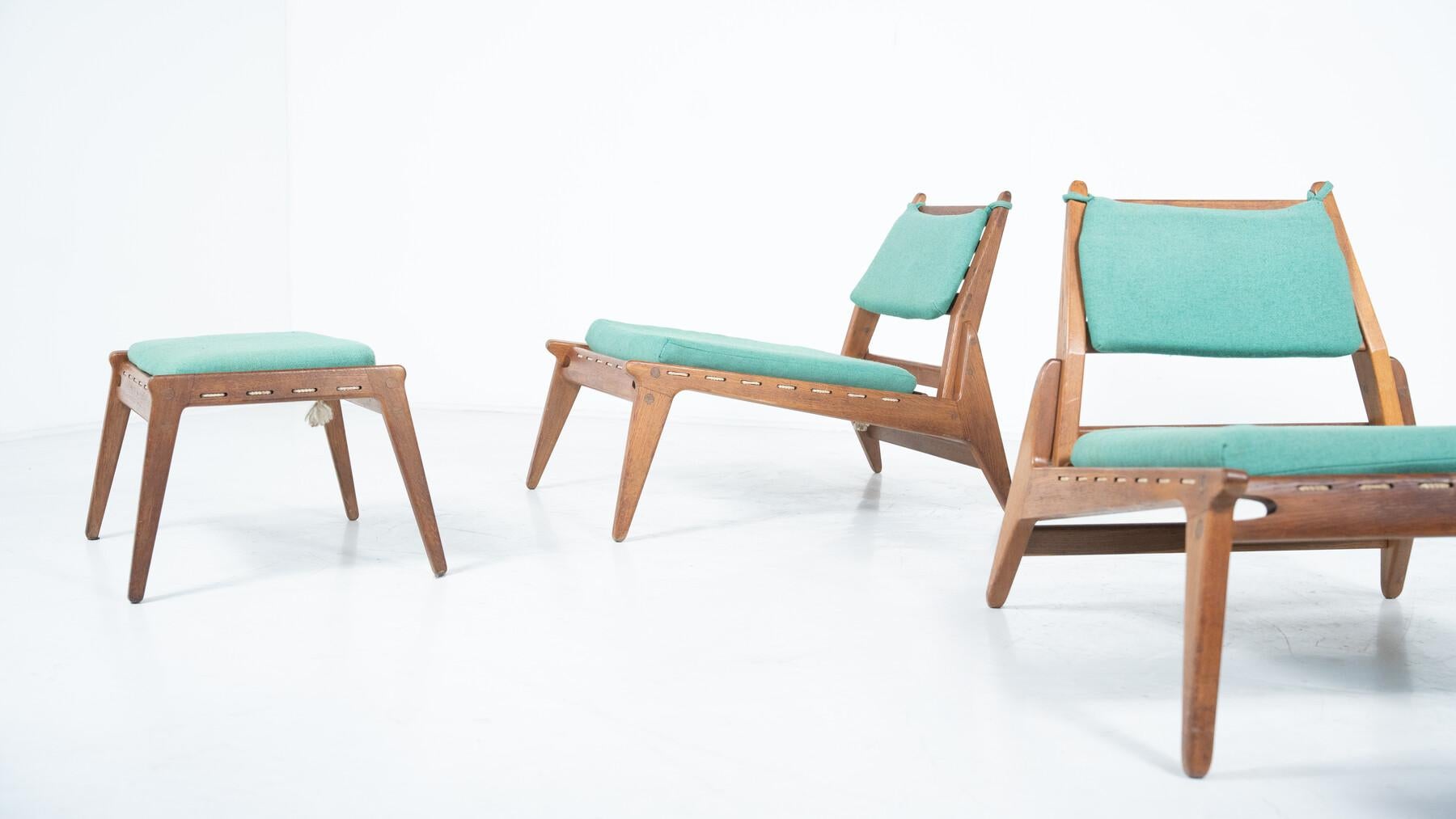 Set of Hunting Chairs by Heinz Heger for PGH Erzgebirgisches Kunsthandwerk Annaberg Buchholz, former GDR, 1960s