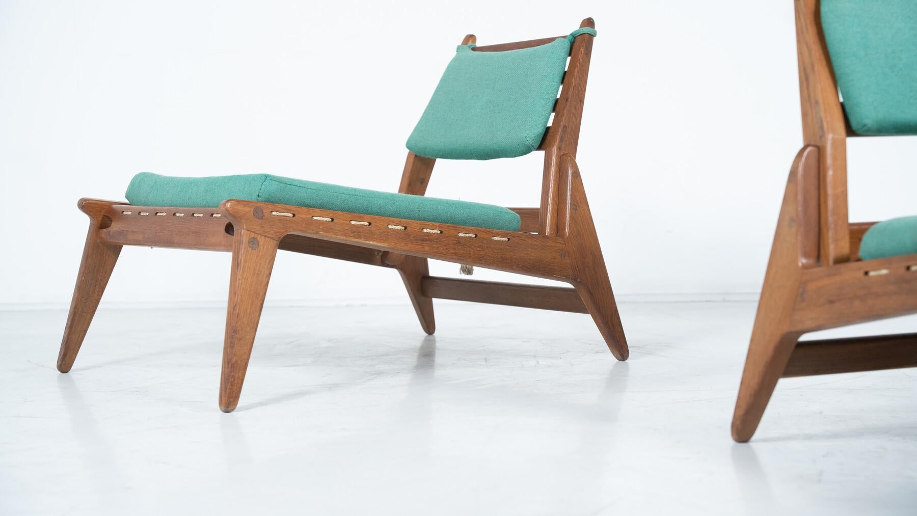 Fabric Set of Hunting Chairs by Heinz Heger and Annaberg Buchholz, former GDR, 1960s For Sale
