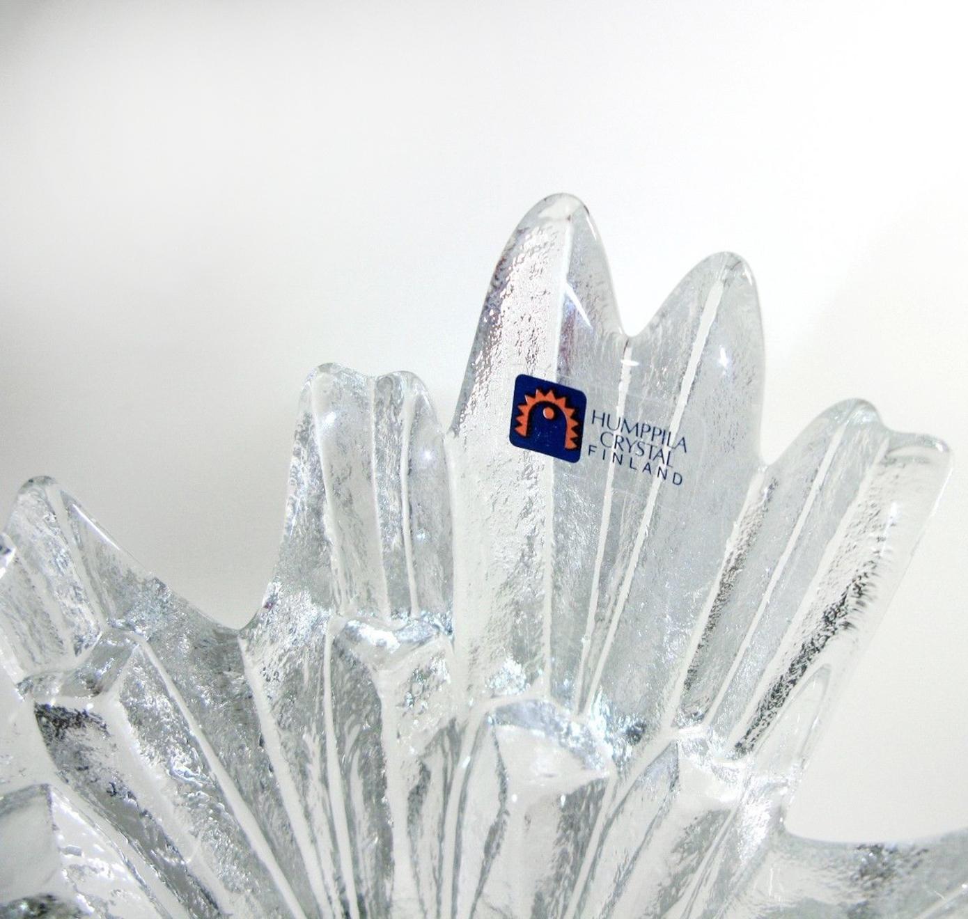 Set of Ice Glass Candleholders or Bowls Wirkkala for Humppila, 1960s 2