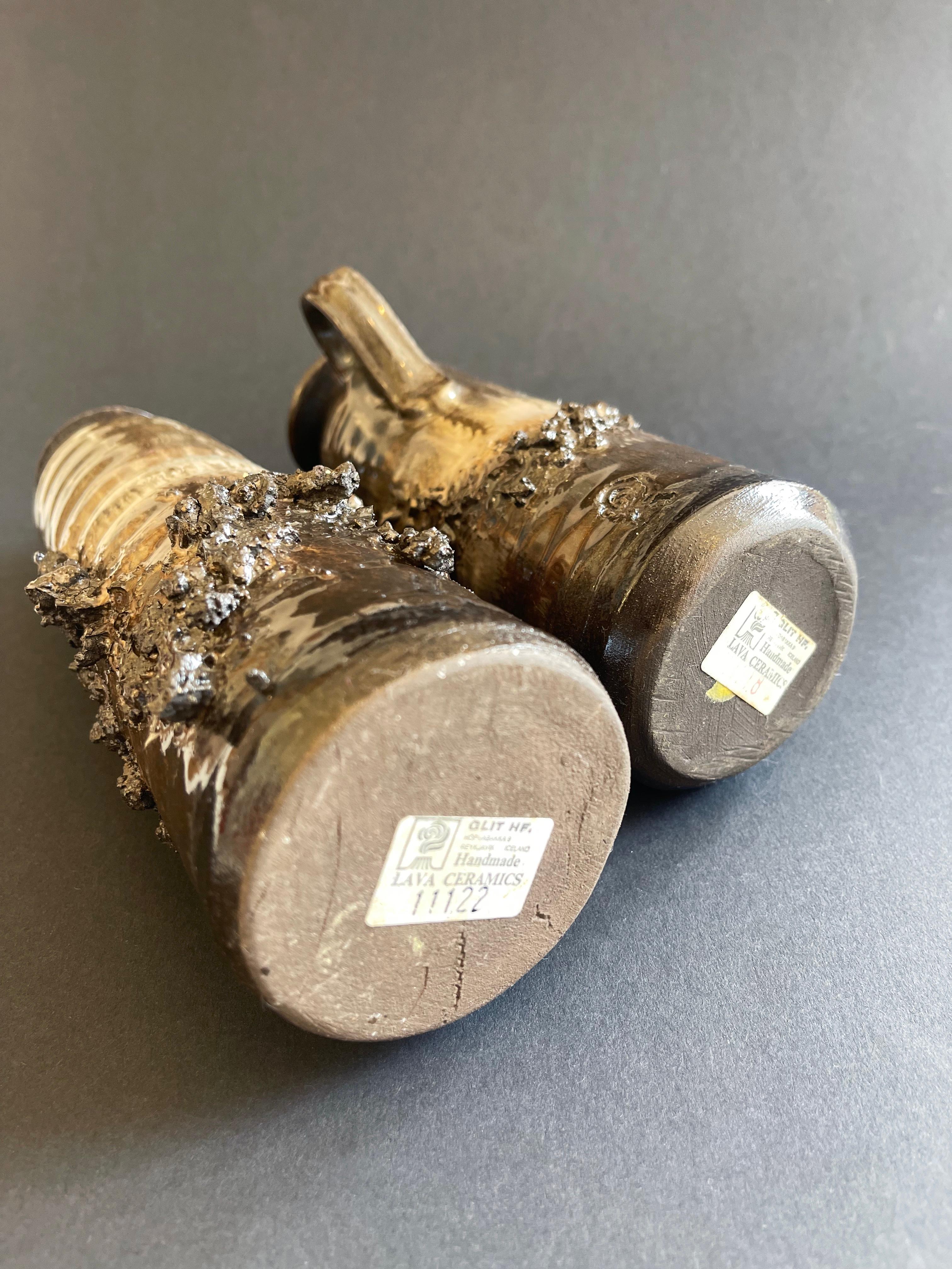 Set of Iceland Brutalist Lava Ceramic Vases by Ragnar Kjartansson of Glit, 1960s In Good Condition In Andernach, DE