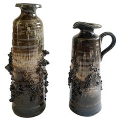 Set of Iceland Brutalist Lava Ceramic Vases by Ragnar Kjartansson of Glit, 1960s