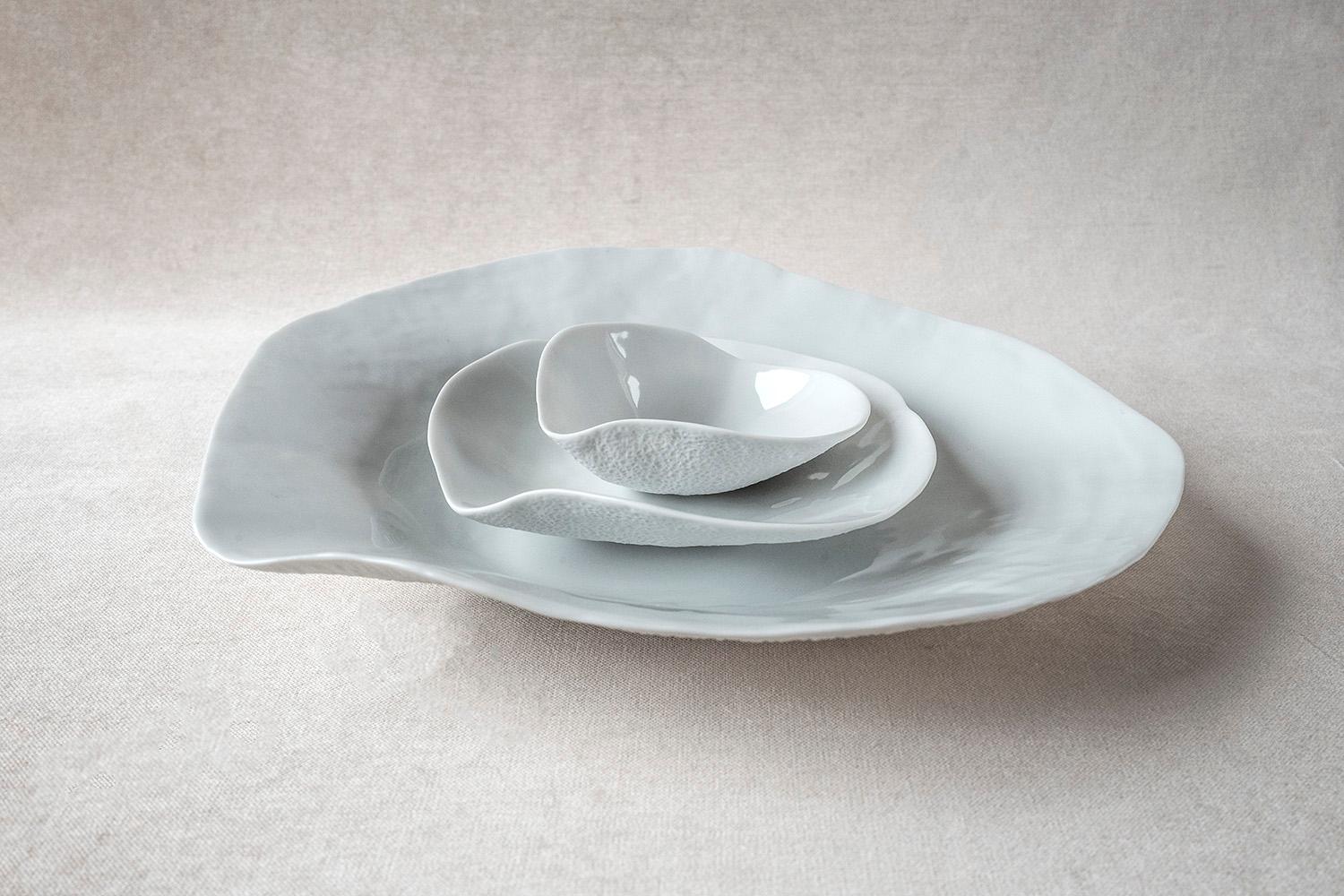 Contemporary Set of Indulge nº2+nº5+nº6 / White / Dinner Set, Handmade Porcelain Tableware For Sale