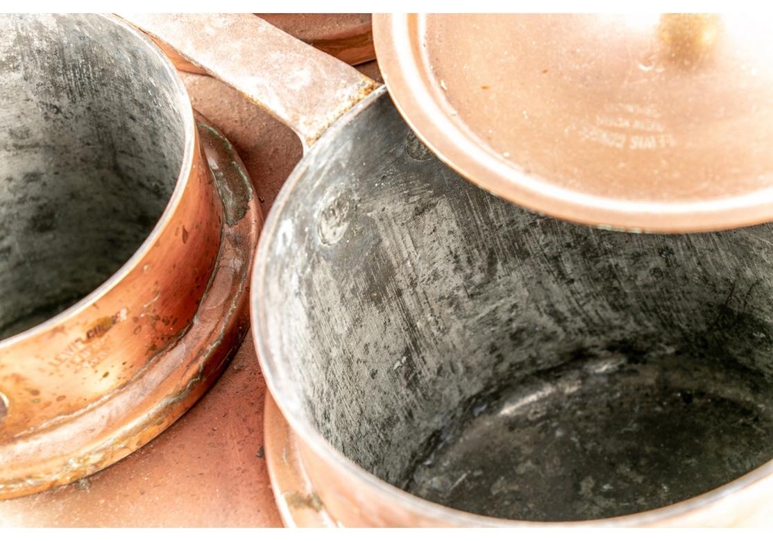 Set of Industrial Era Lewis Conger 'New York/France' Copper Pots in Boiler 5