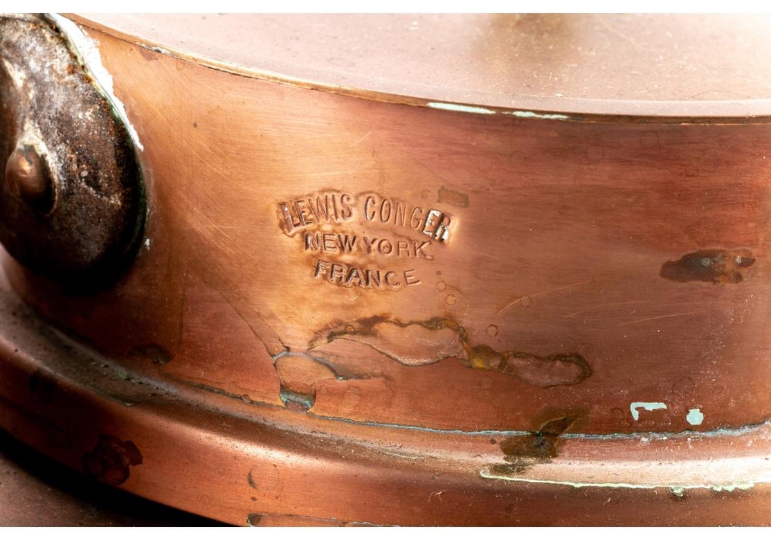 20th Century Set of Industrial Era Lewis Conger 'New York/France' Copper Pots in Boiler