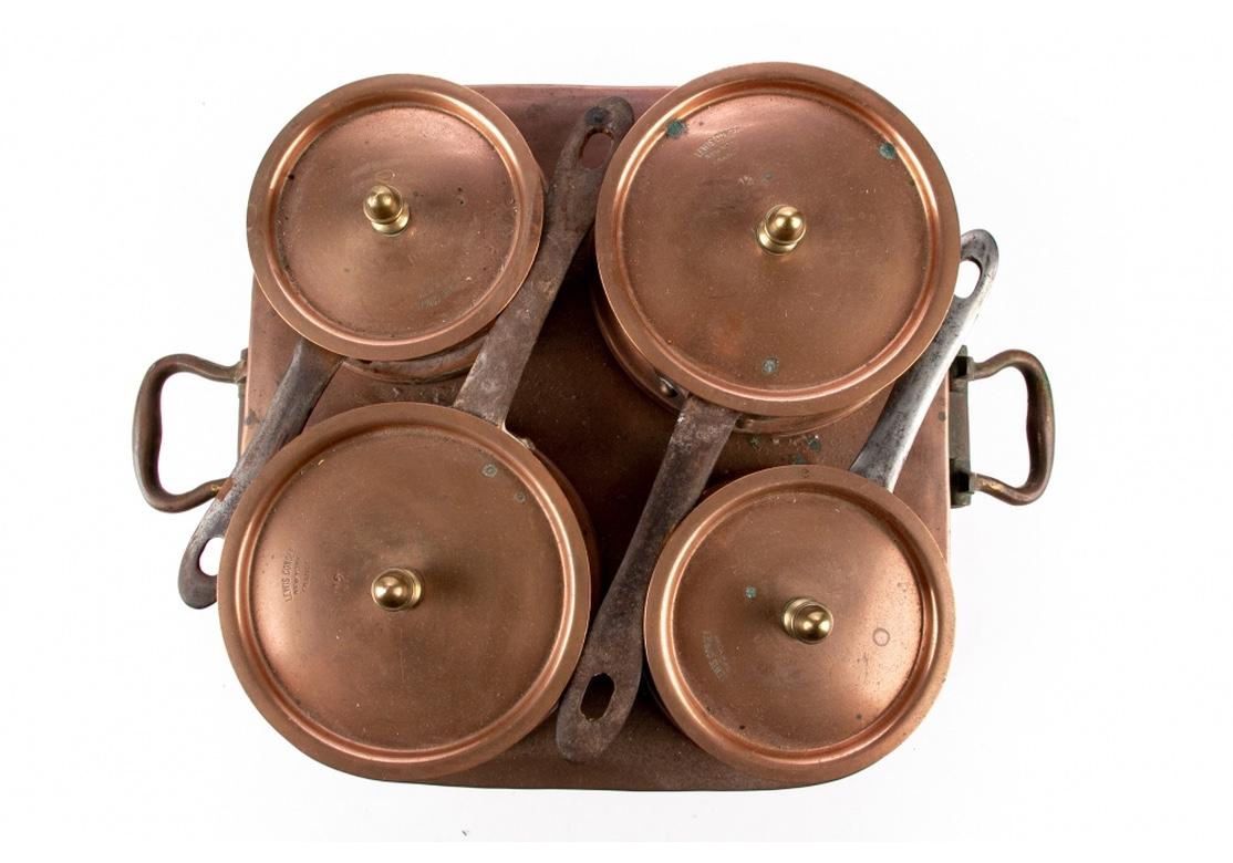 Set of Industrial Era Lewis Conger 'New York/France' Copper Pots in Boiler 1