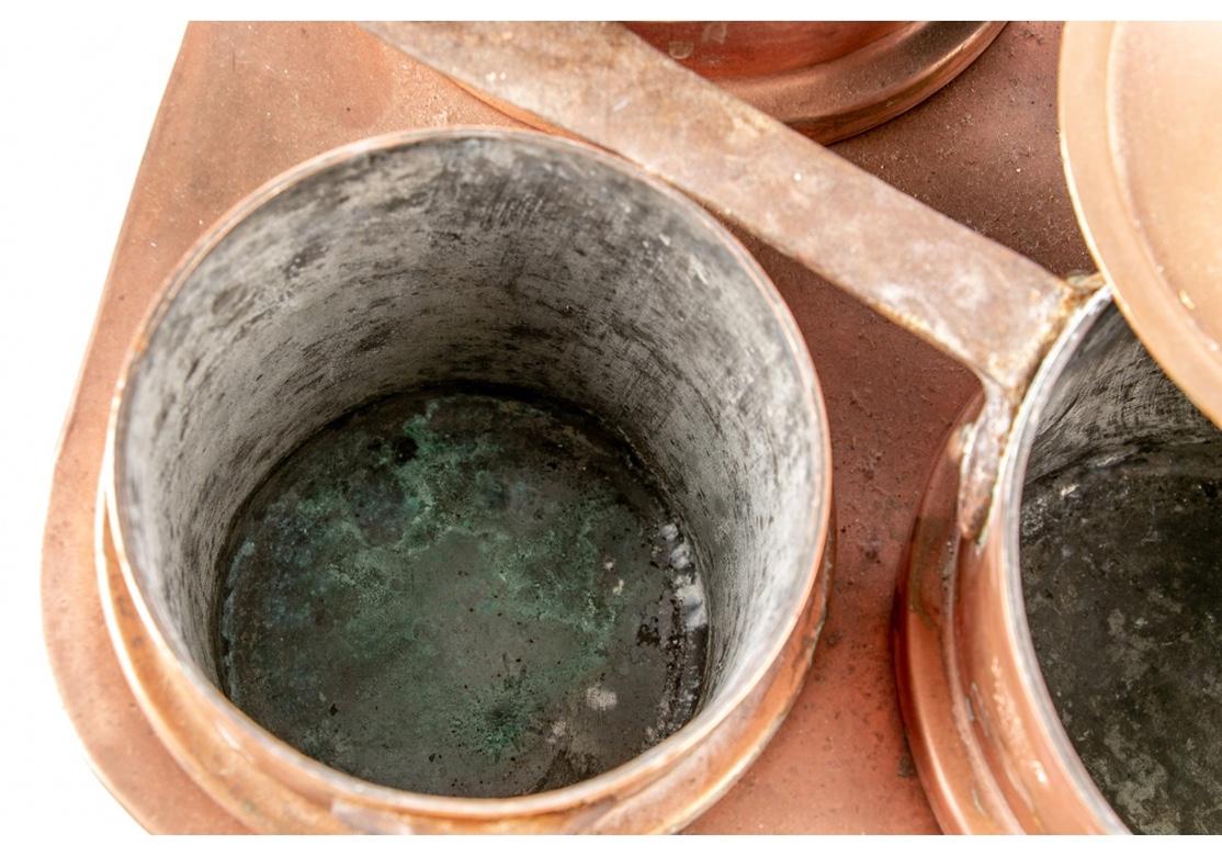 Set of Industrial Era Lewis Conger 'New York/France' Copper Pots in Boiler 2