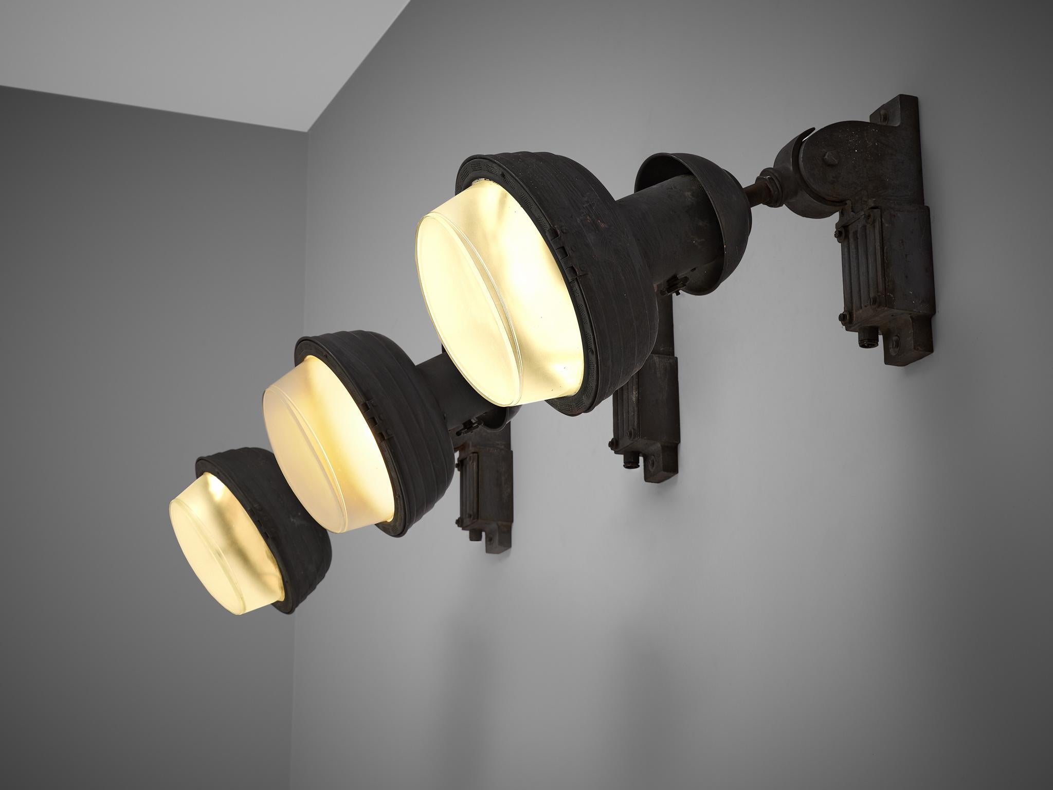 Mid-Century Modern Set of Industrial Wall Lamps