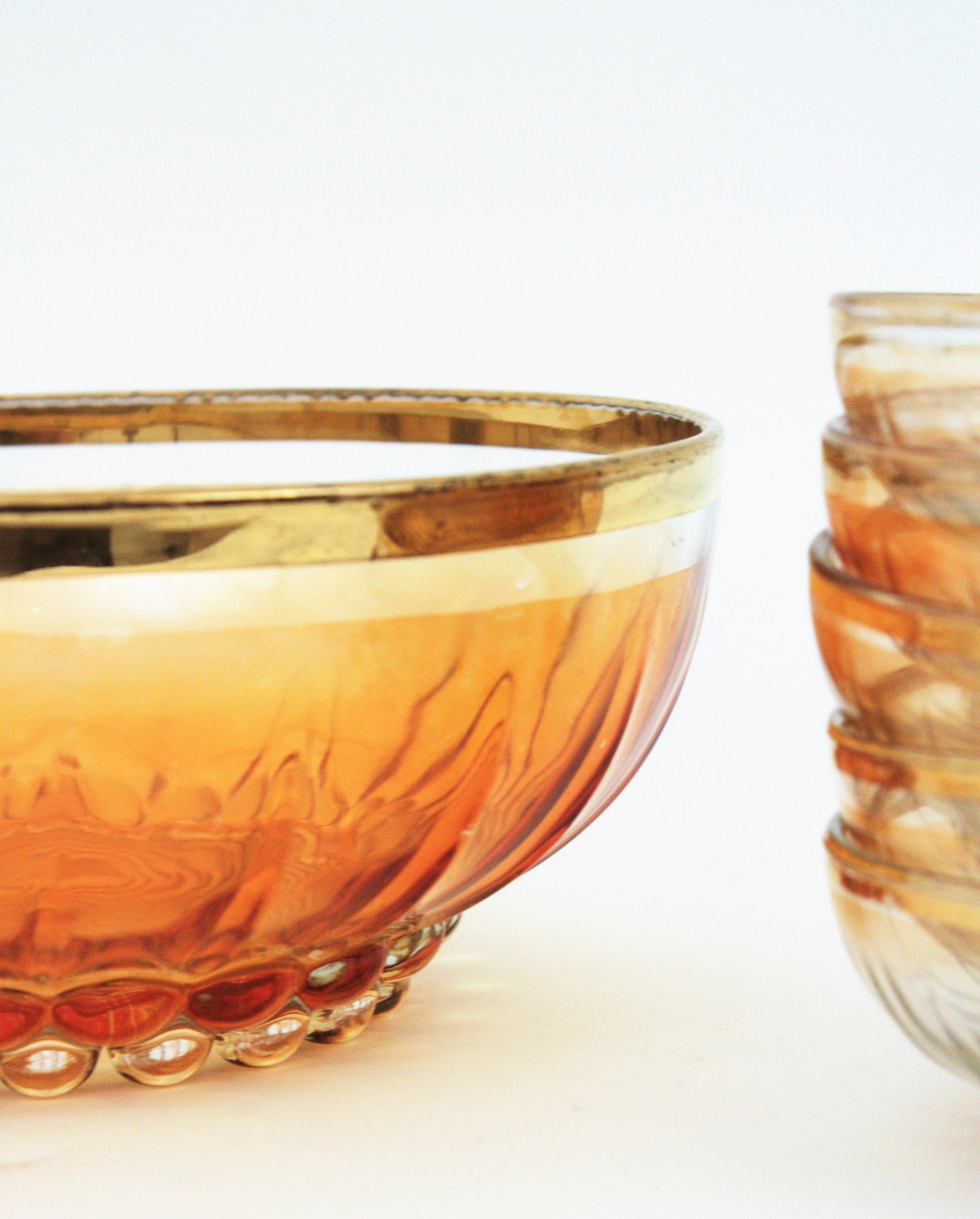 glass bowl with gold rim