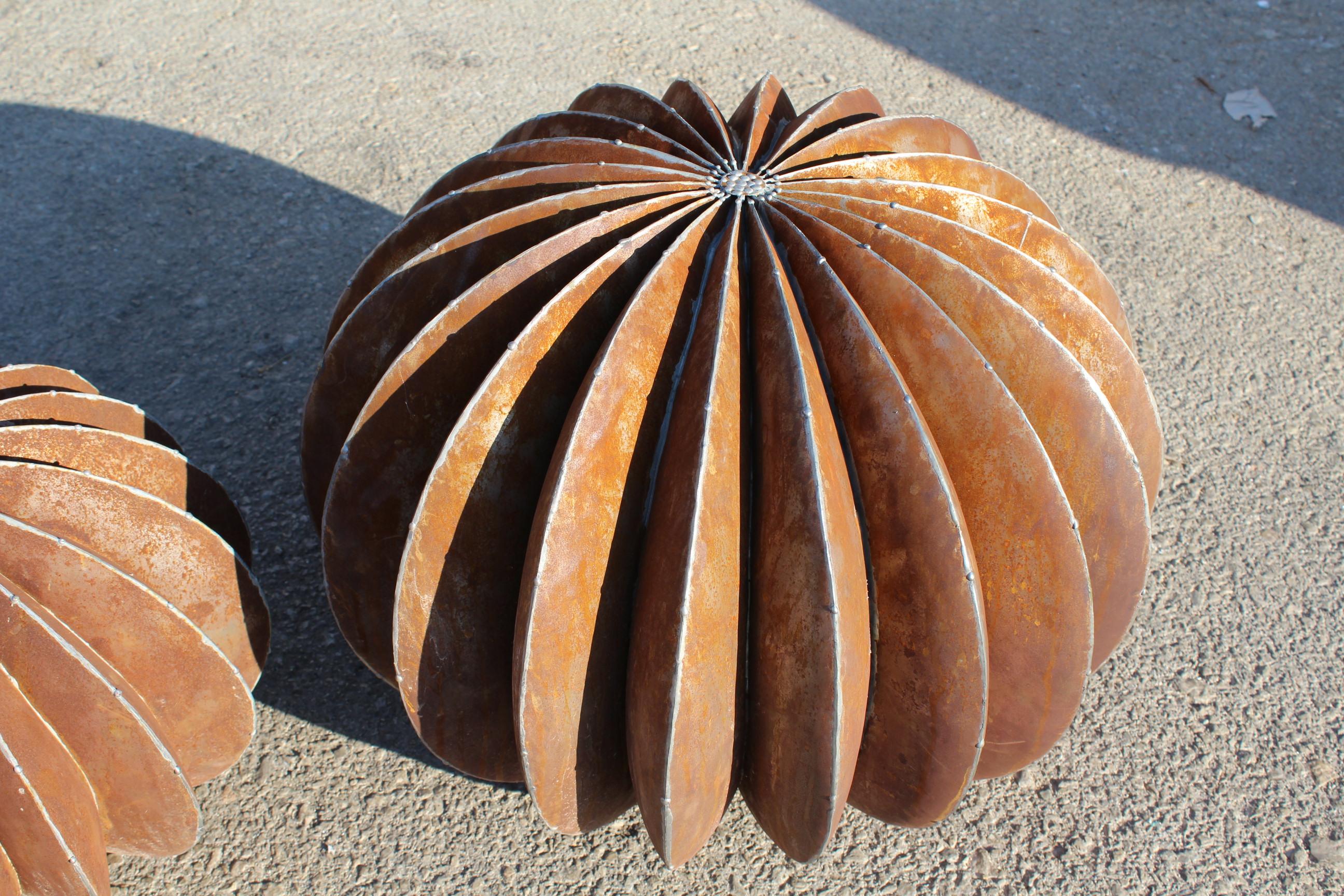 Contemporary Set of Iron Ball Cactus Sculptures in Different Sizes