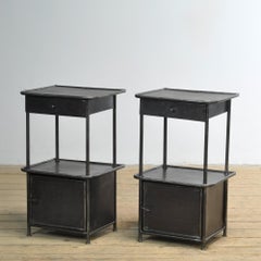 Set of iron bedside tables, 1910s