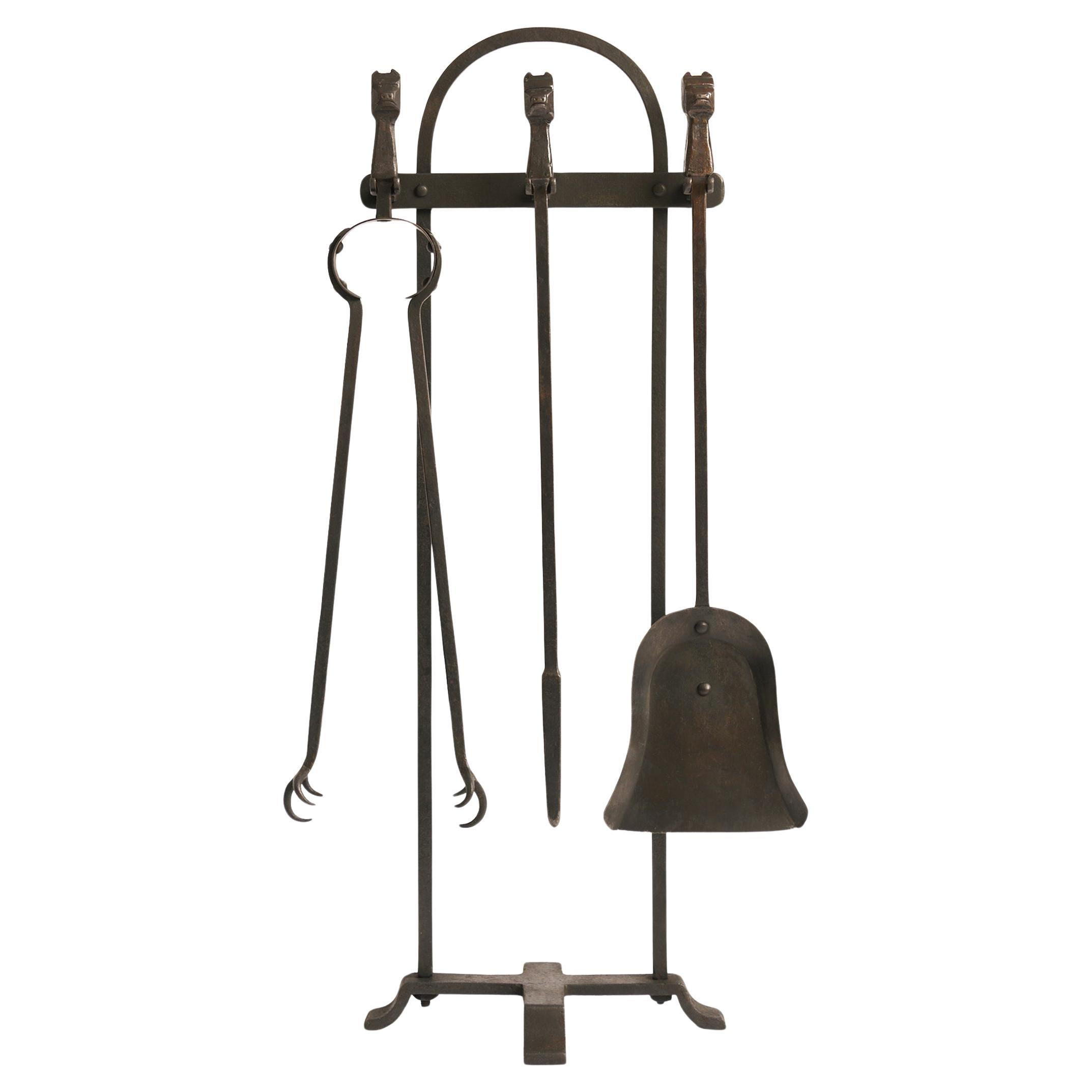 Jeu d'outils à feu en fer