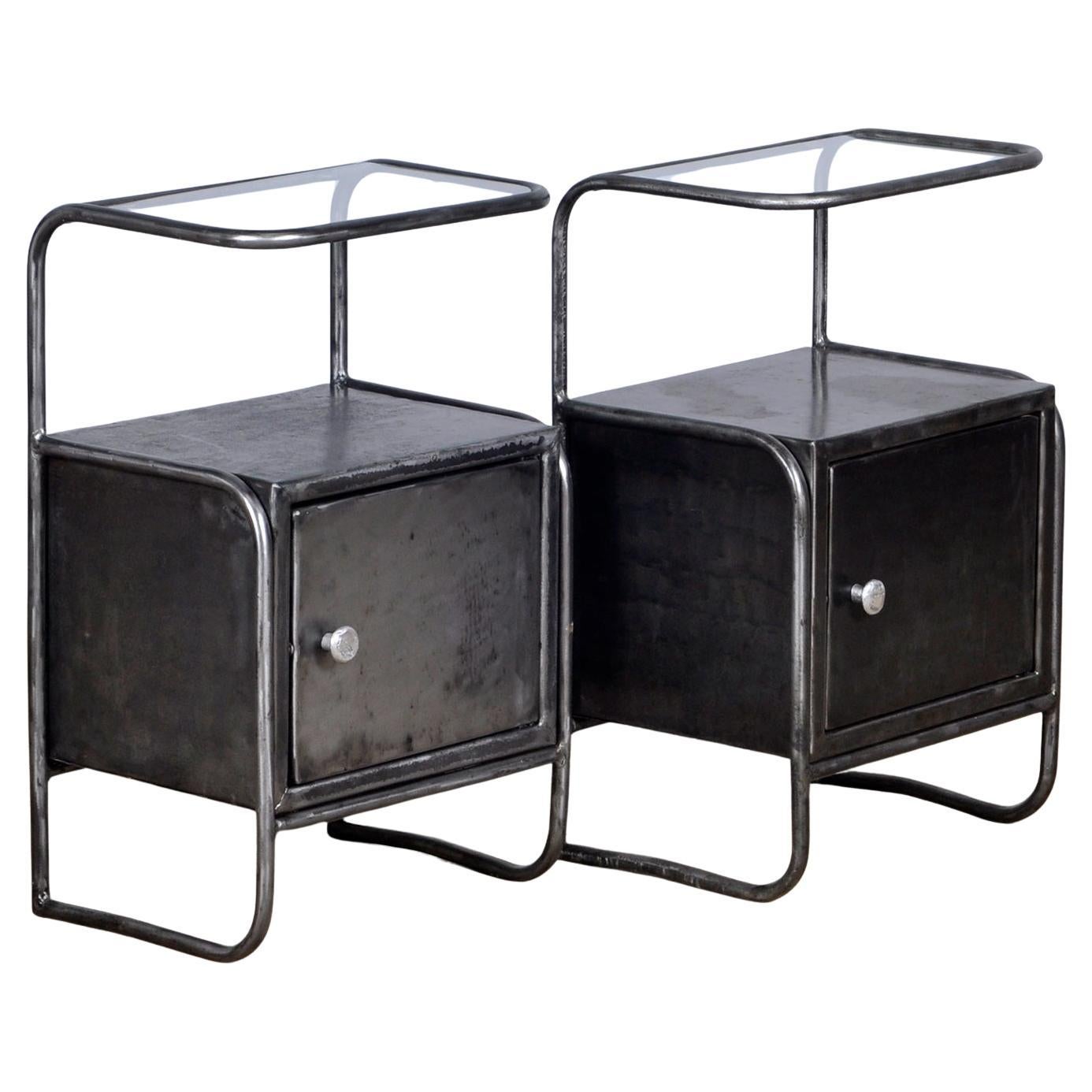 Set Of Iron Nightstands, 1950’s