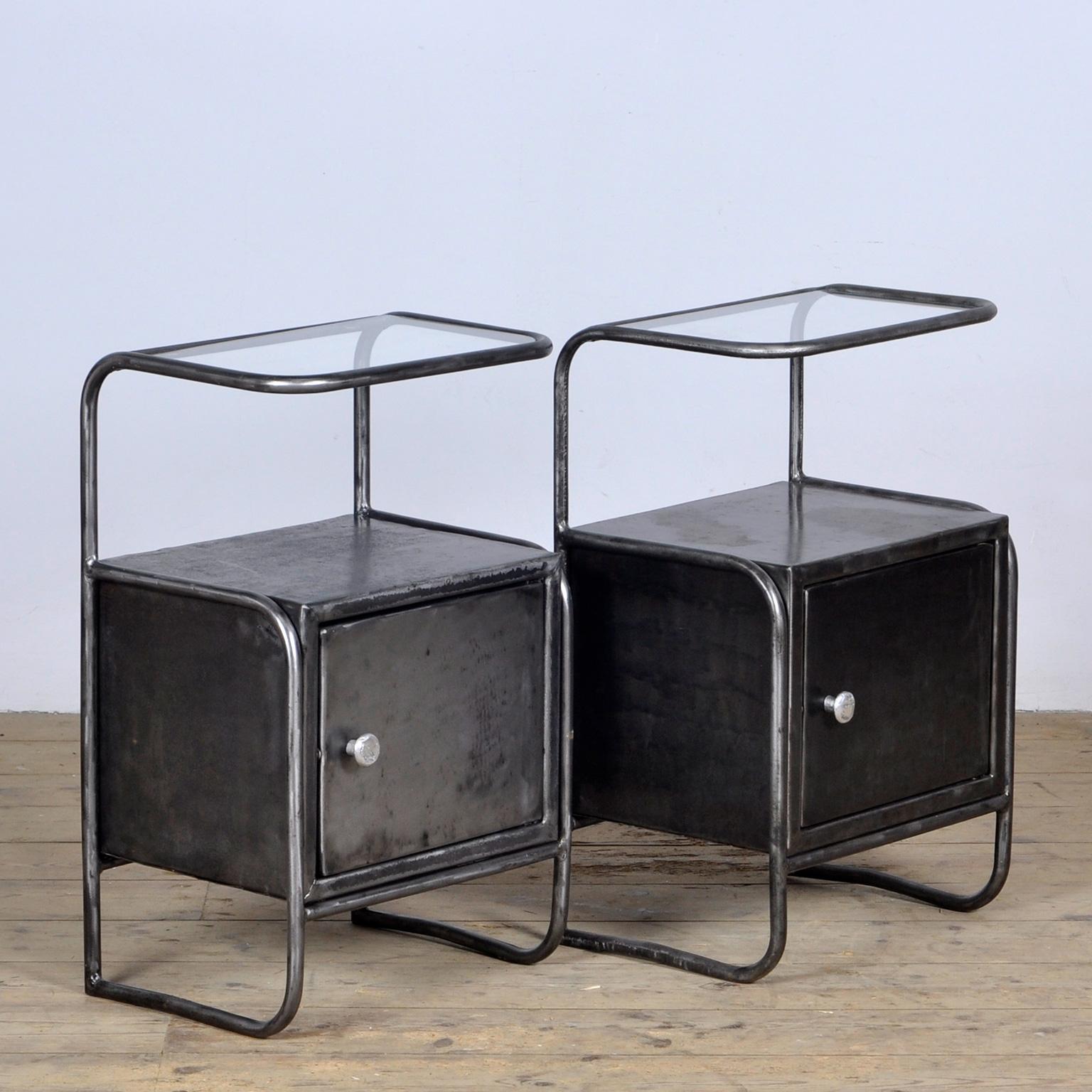 Set Of Iron Nightstands, Circa 1950 For Sale 5