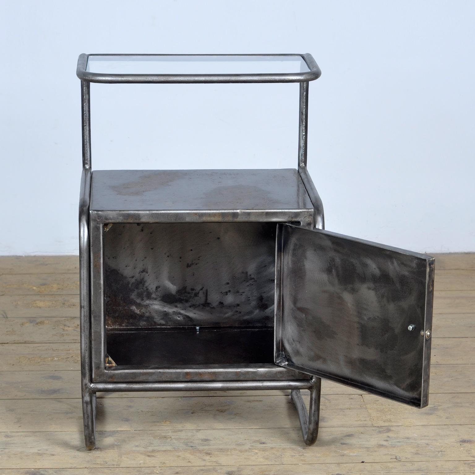Hungarian Set Of Iron Nightstands, Circa 1950 For Sale