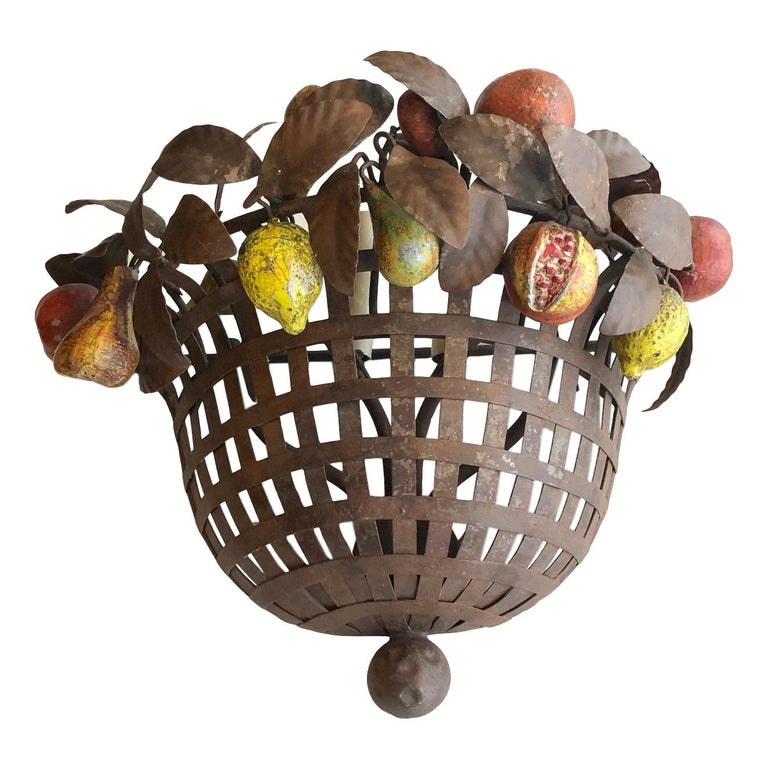 Set of Iron Sconces with Fruit For Sale at 1stdibs