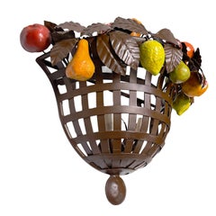 Set of Iron Sconces with Fruit, Sold in Pairs