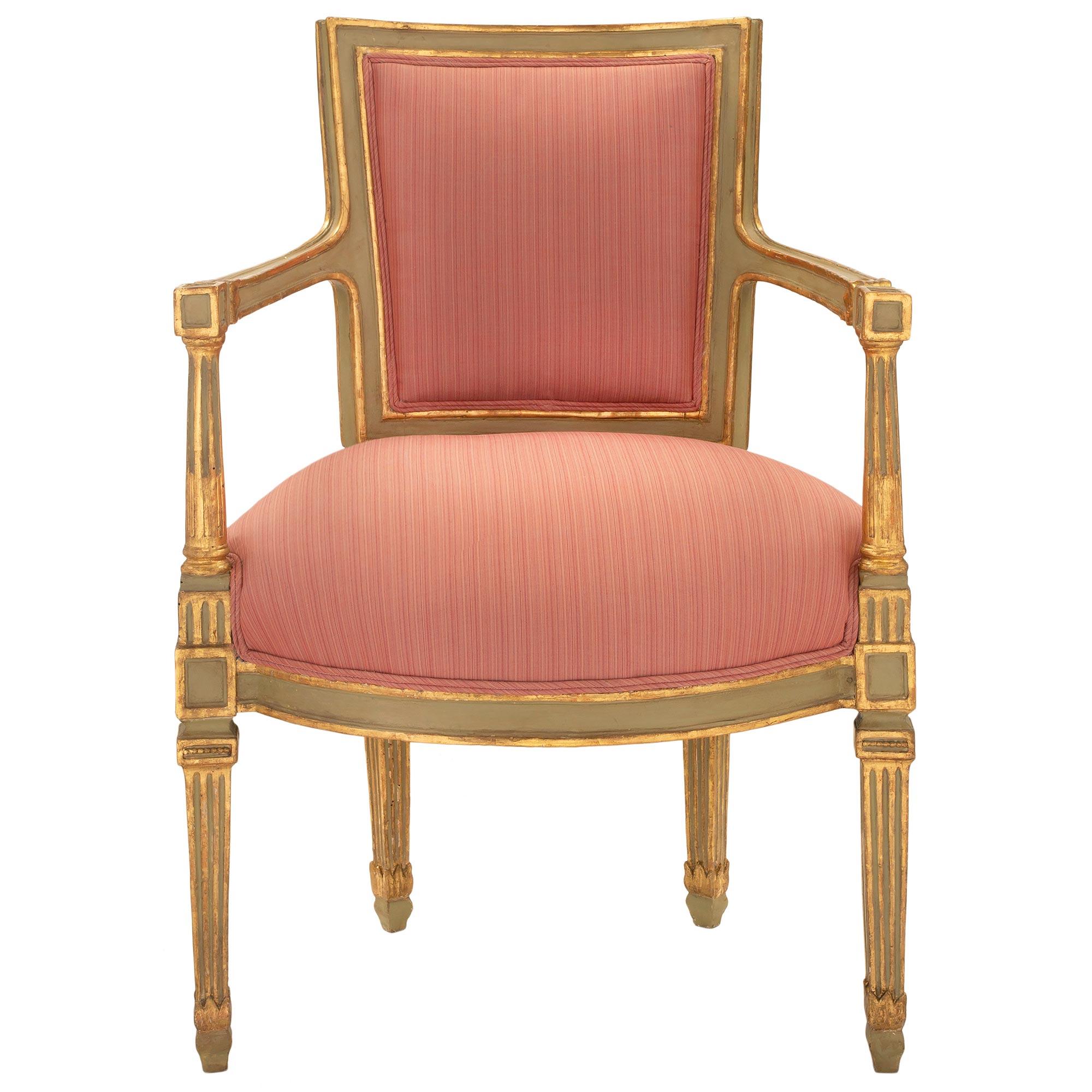 Patiné Ensemble de fauteuils italiens d'époque Louis XVI du 18ème siècle en vente