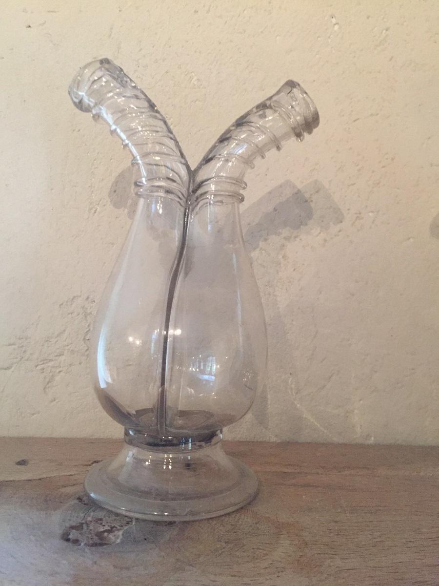 Set of Italian 18th century Oil and Vinegar Flacons In Good Condition For Sale In Vosselaar, BE