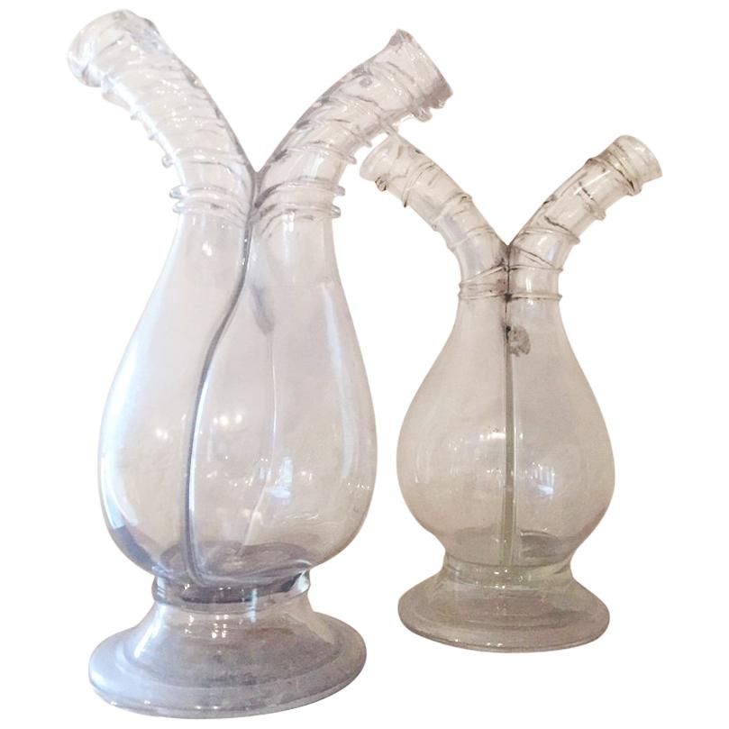 Set of Italian 18th century Oil and Vinegar Flacons in vendita