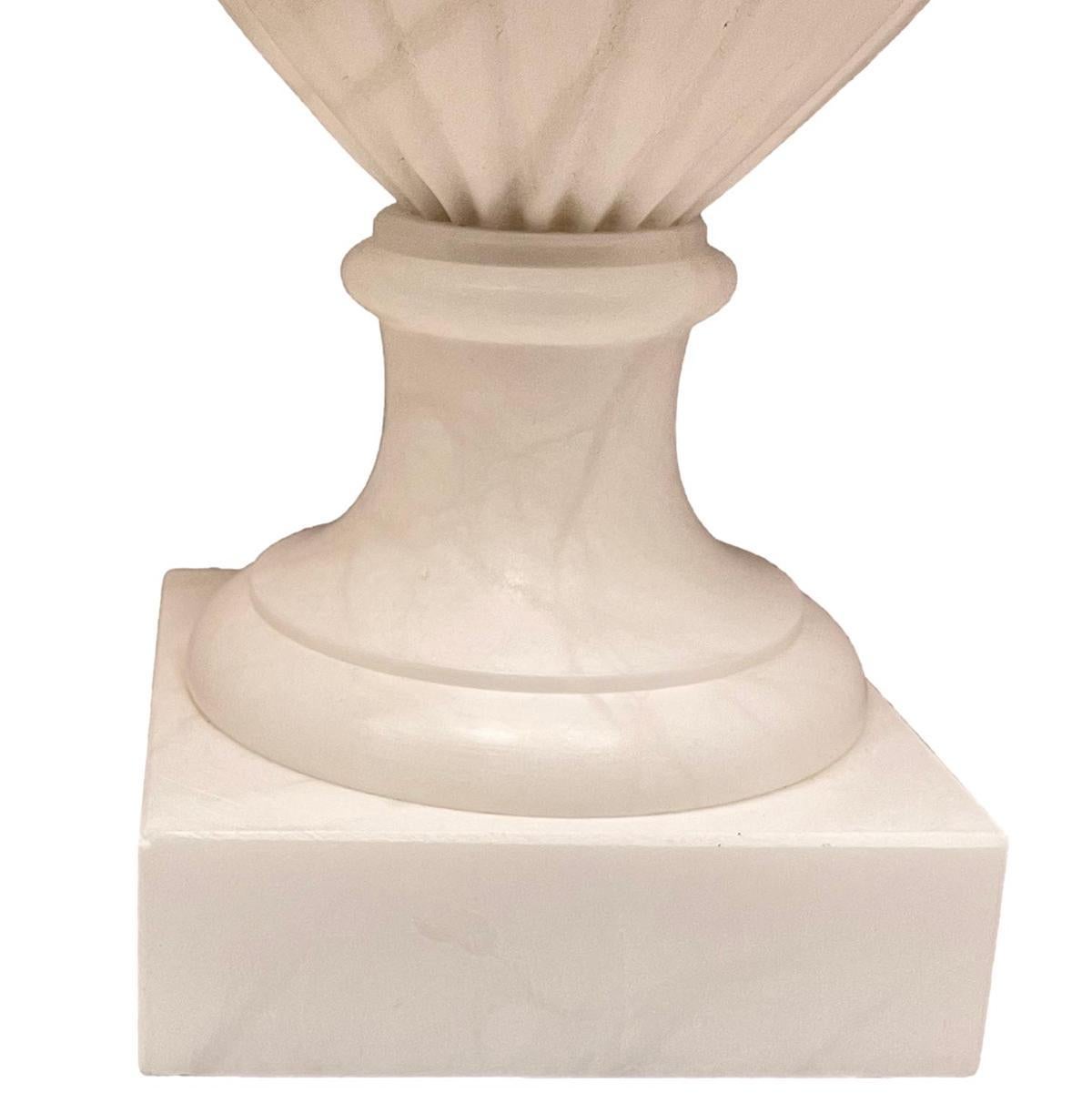 Set of Italian Alabaster Urn Lamps, Sold per Pair In Good Condition For Sale In New York, NY