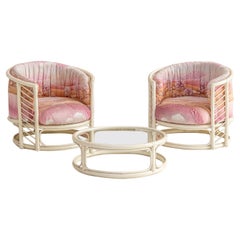 Set aus italienischen Bambusstühlen und -tisch