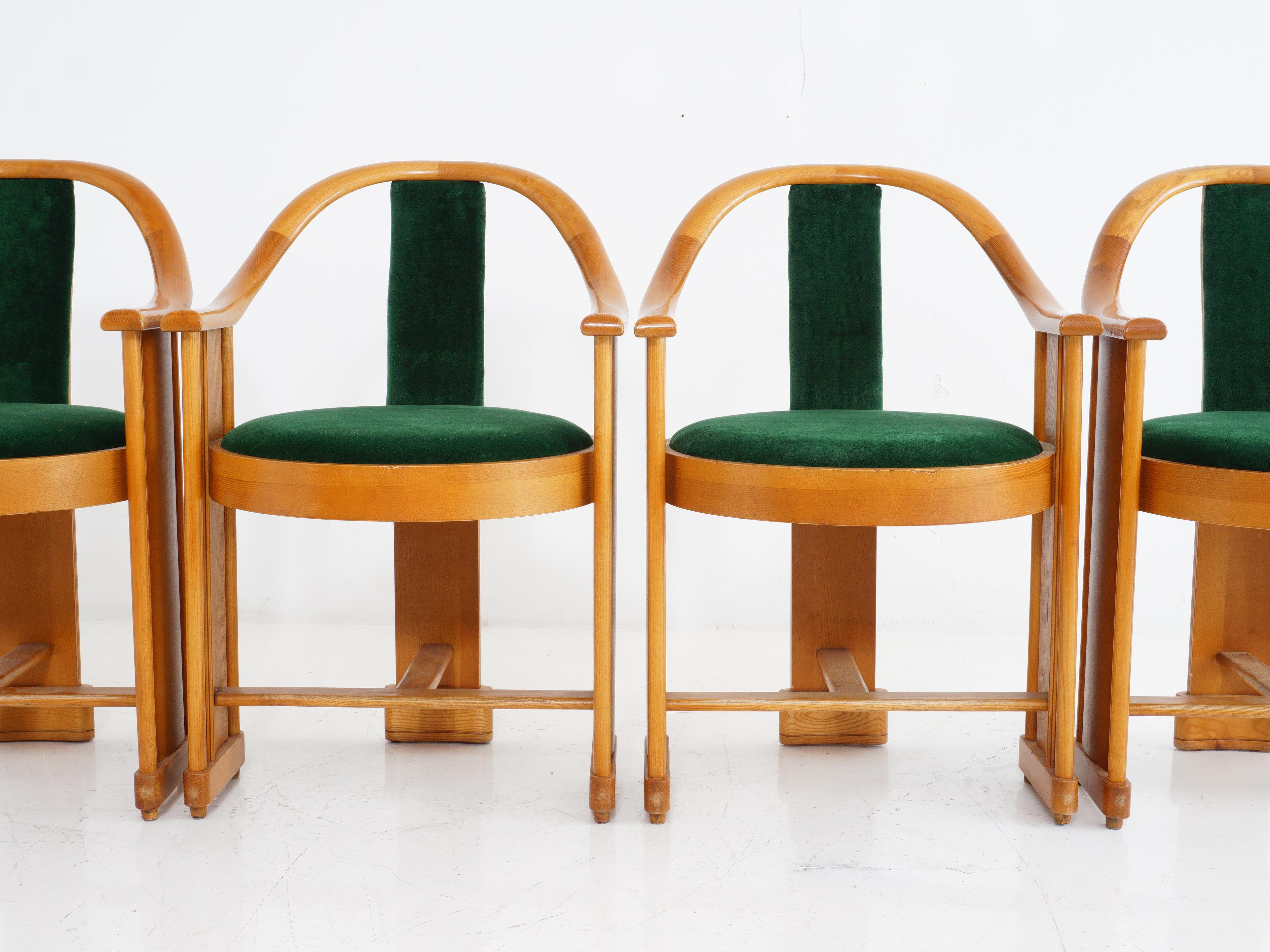 Mid-Century Modern Set of Italian Bentwood Armchairs, 1970s For Sale