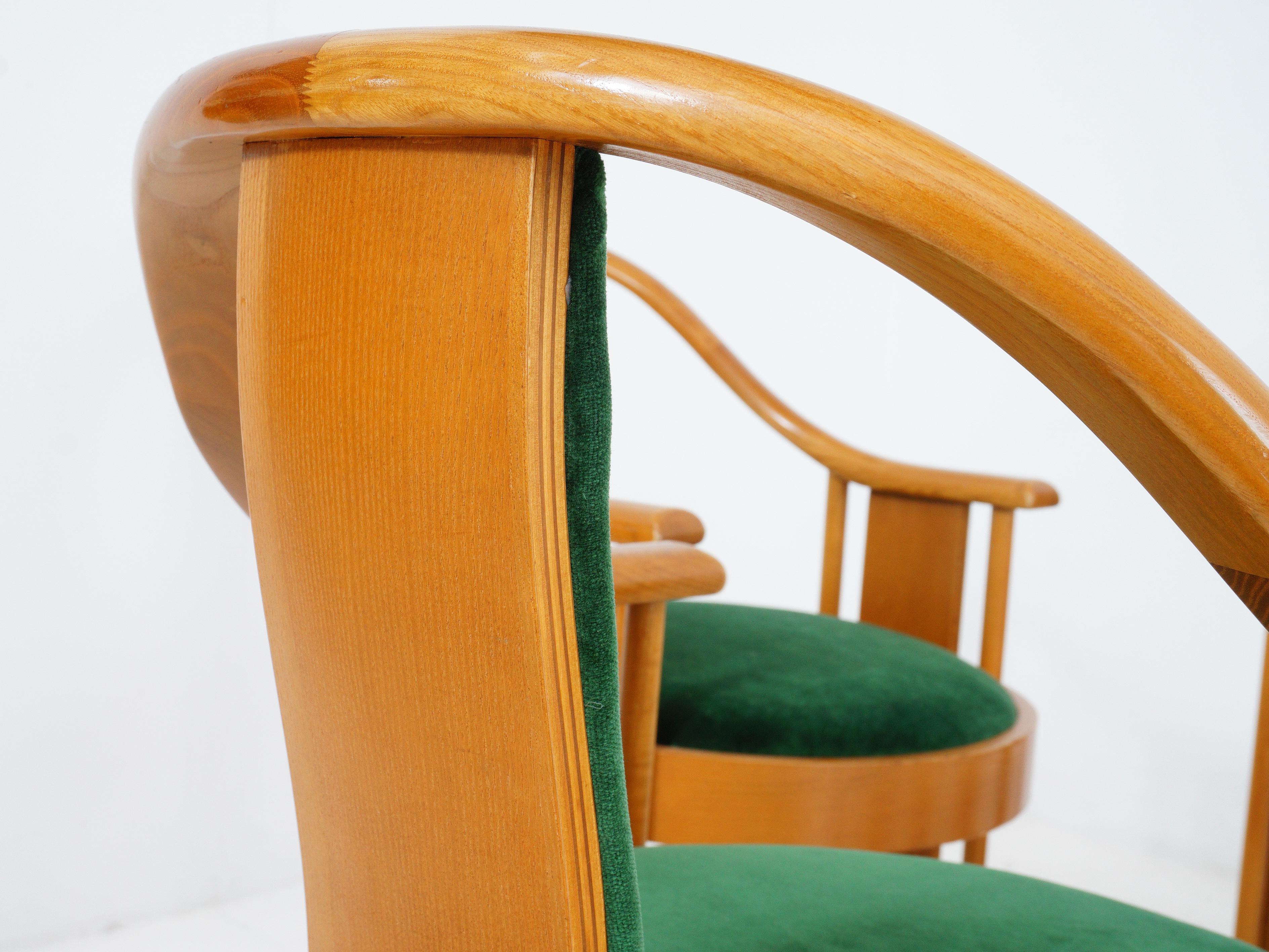 Late 20th Century Set of Italian Bentwood Armchairs, 1970s For Sale