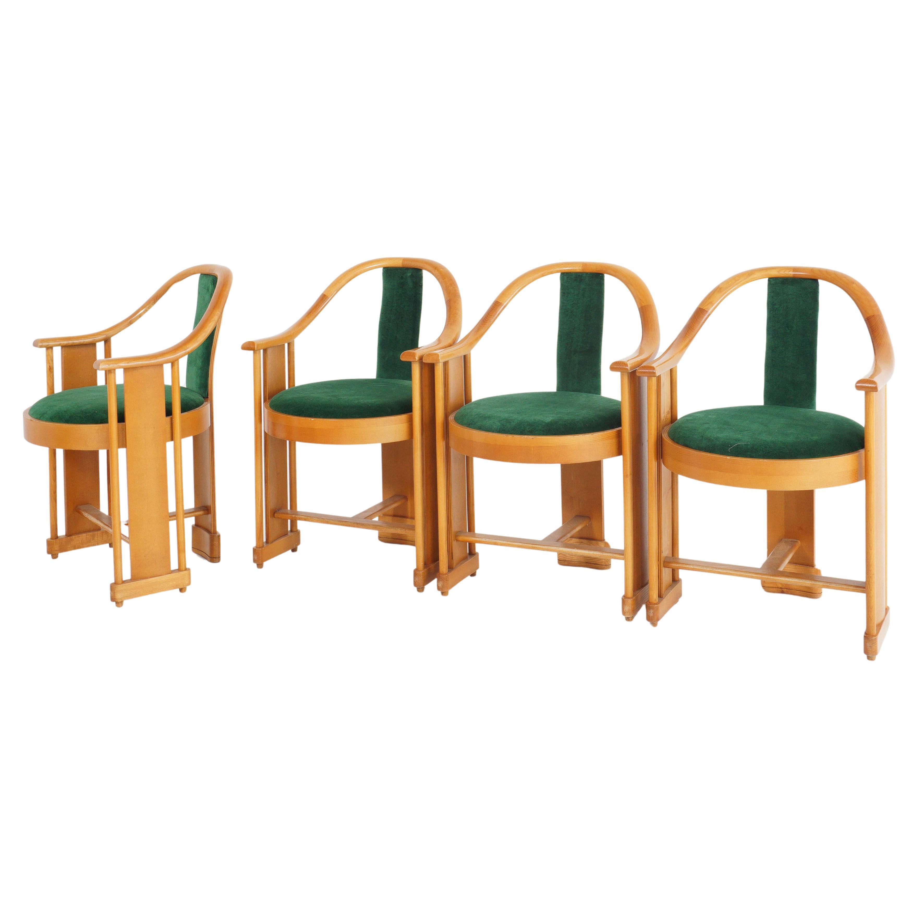 Set of Italian Bentwood Armchairs, 1970s For Sale