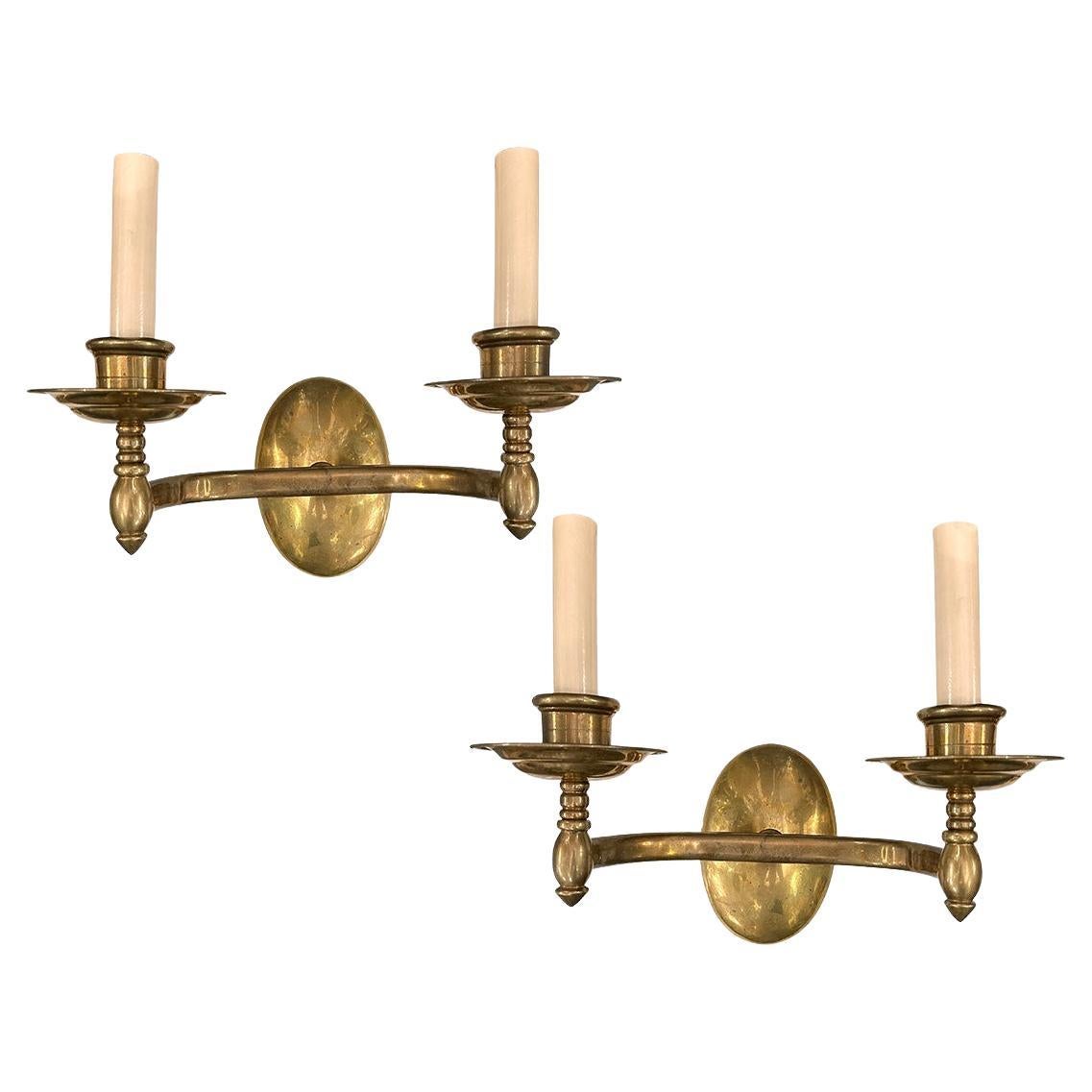 Set italienischer Bronze-Wandleuchter, Preis pro Paar