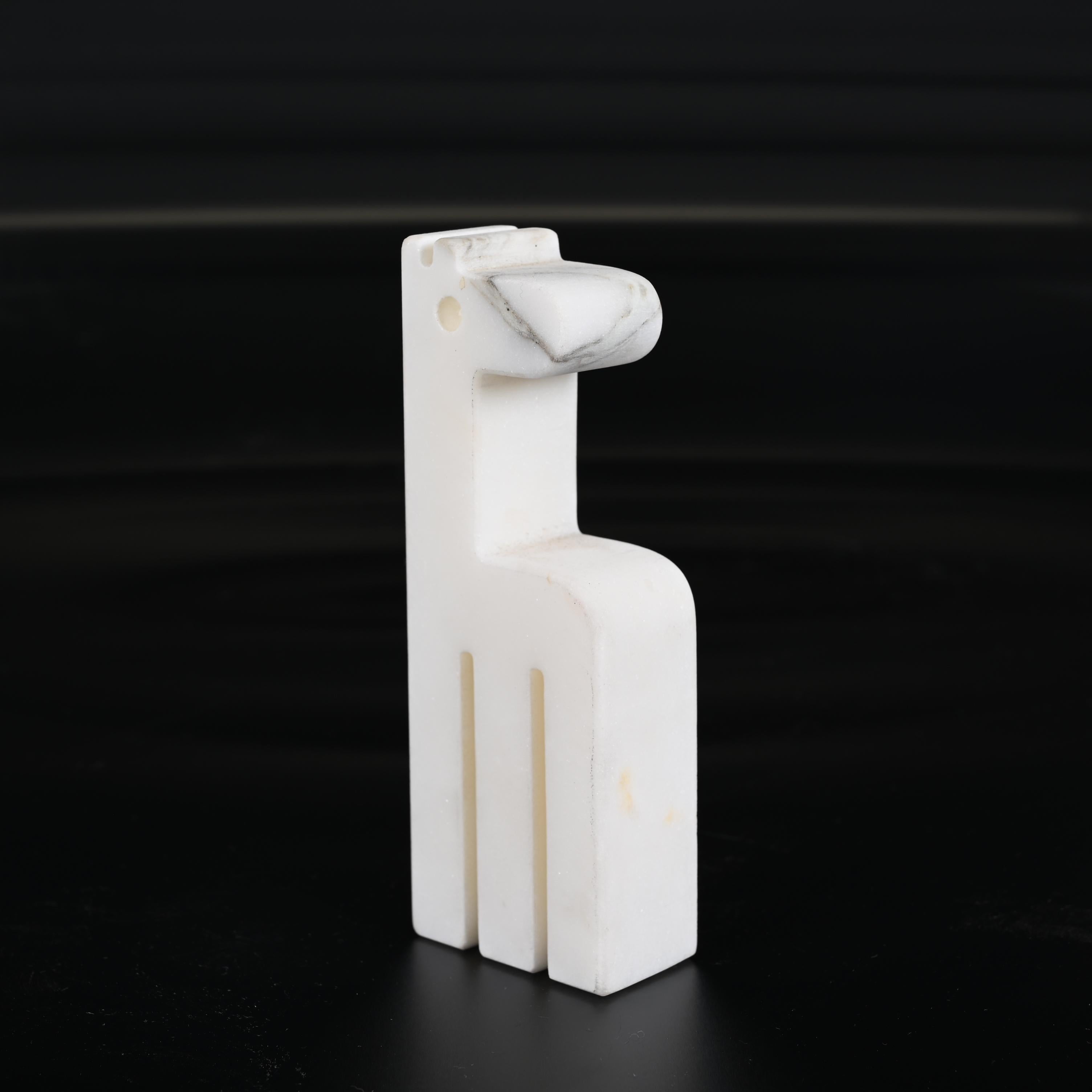 Set of Fratelli Mannelli Italian White Carrara Marble Animals Sculptures, 1970s For Sale 6